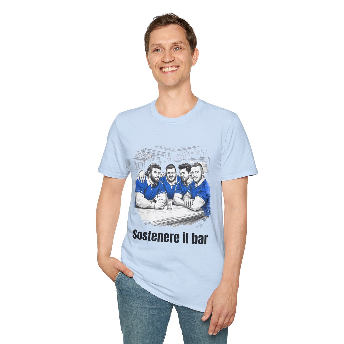 Propping Up The Bar – Funny Italian Rugby T-Shirt for Fans & Gifts