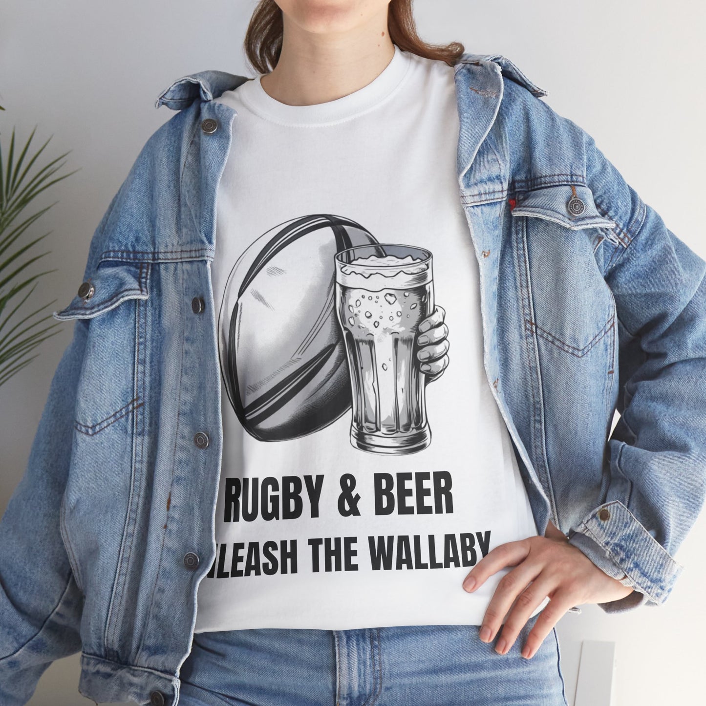 Rugby & Beer ¨Unleash the Wallaby¨ T-Shirt - Australian Rugby Fan Matchday Gift