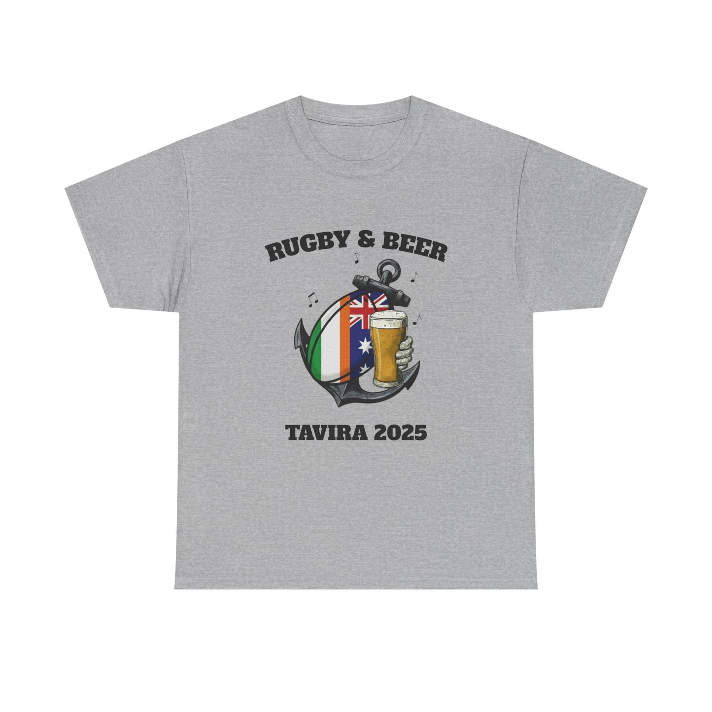 Personalized Rugby & Beer Tee - Your Flag, Your Fun! (Bulk Order Customization Available)