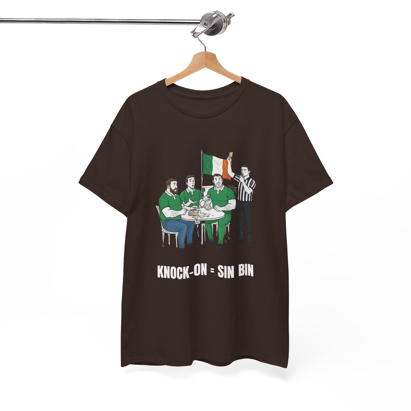 Irish Rugby & Beer T-Shirt – Yellow Card Pint Spill | Funny Rugby Fans Tee