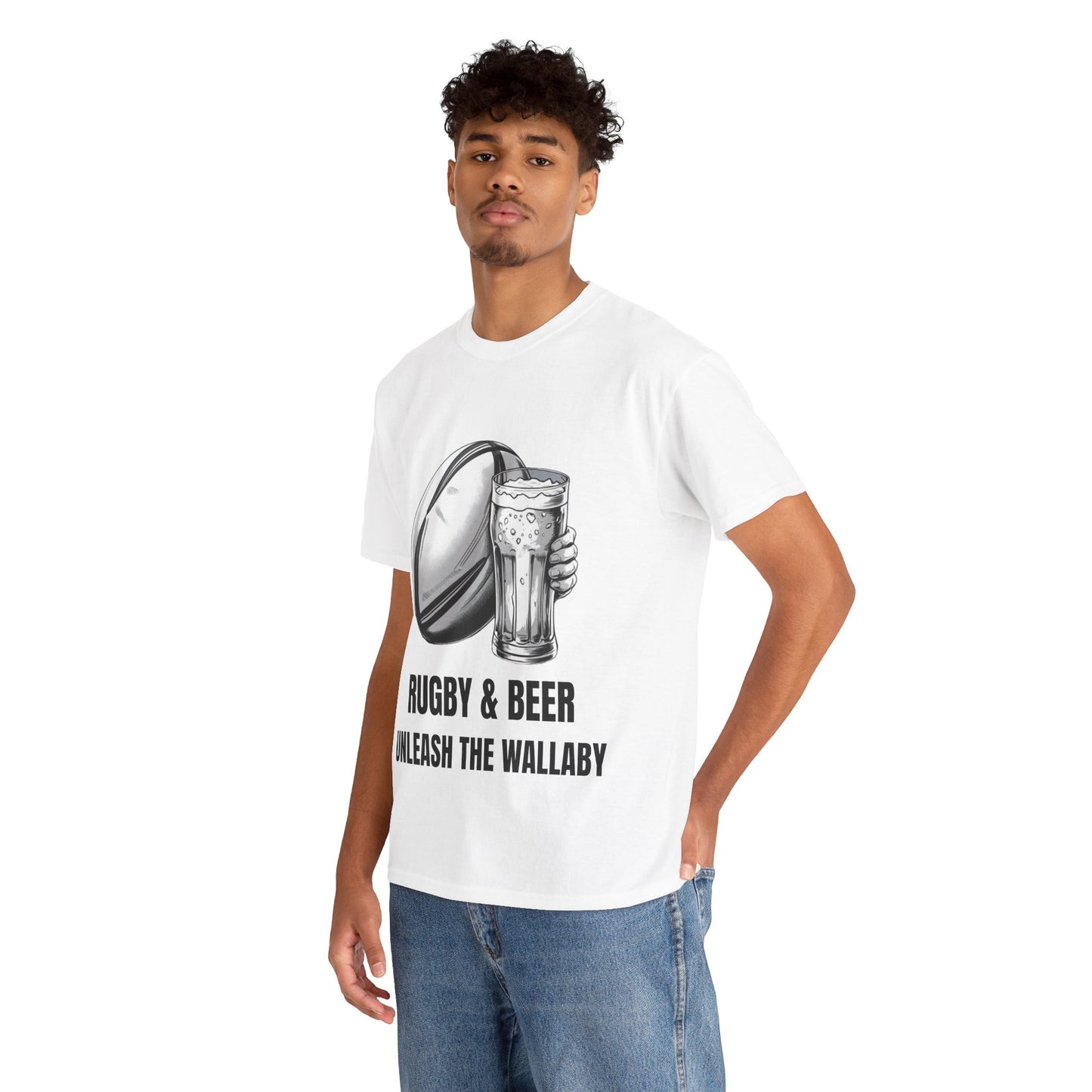Rugby & Beer ¨Unleash the Wallaby¨ T-Shirt - Australian Rugby Fan Matchday Gift