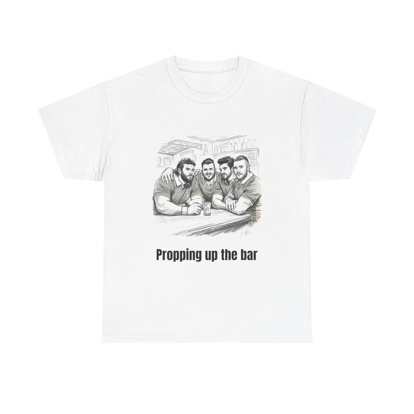 Propping Up The Bar – Funny English Rugby T-Shirt for Fans & Gifts