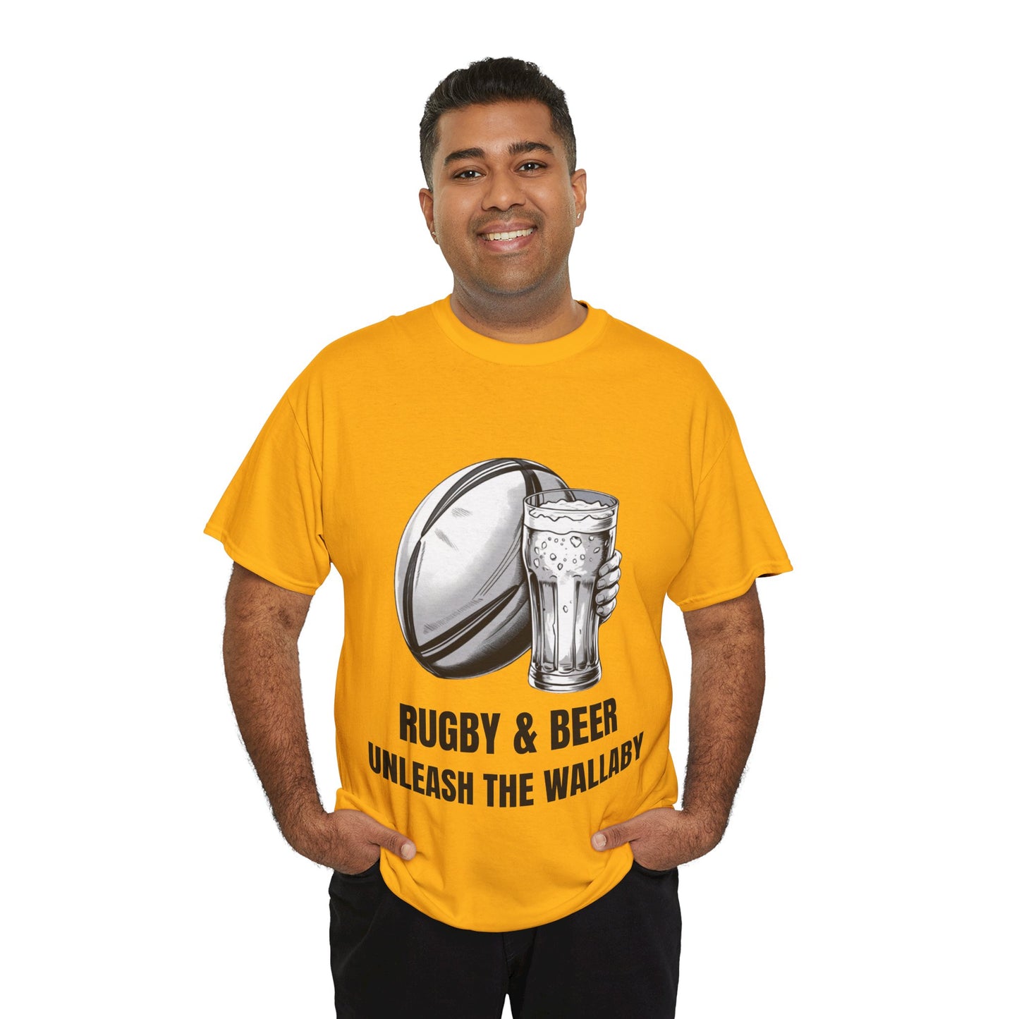Rugby & Beer ¨Unleash the Wallaby¨ T-Shirt - Australian Rugby Fan Matchday Gift