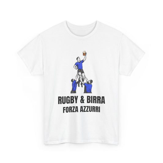 Forza Azzurri Italy Rugby T-Shirt | Rugby & Birra Fan Tee