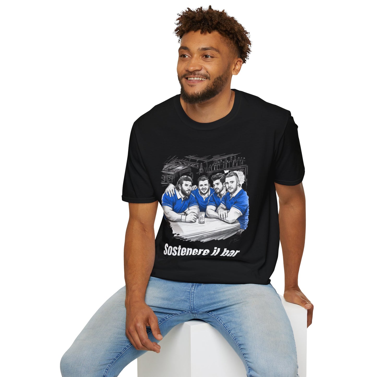 Propping Up The Bar – Funny Italian Rugby T-Shirt for Fans & Gifts