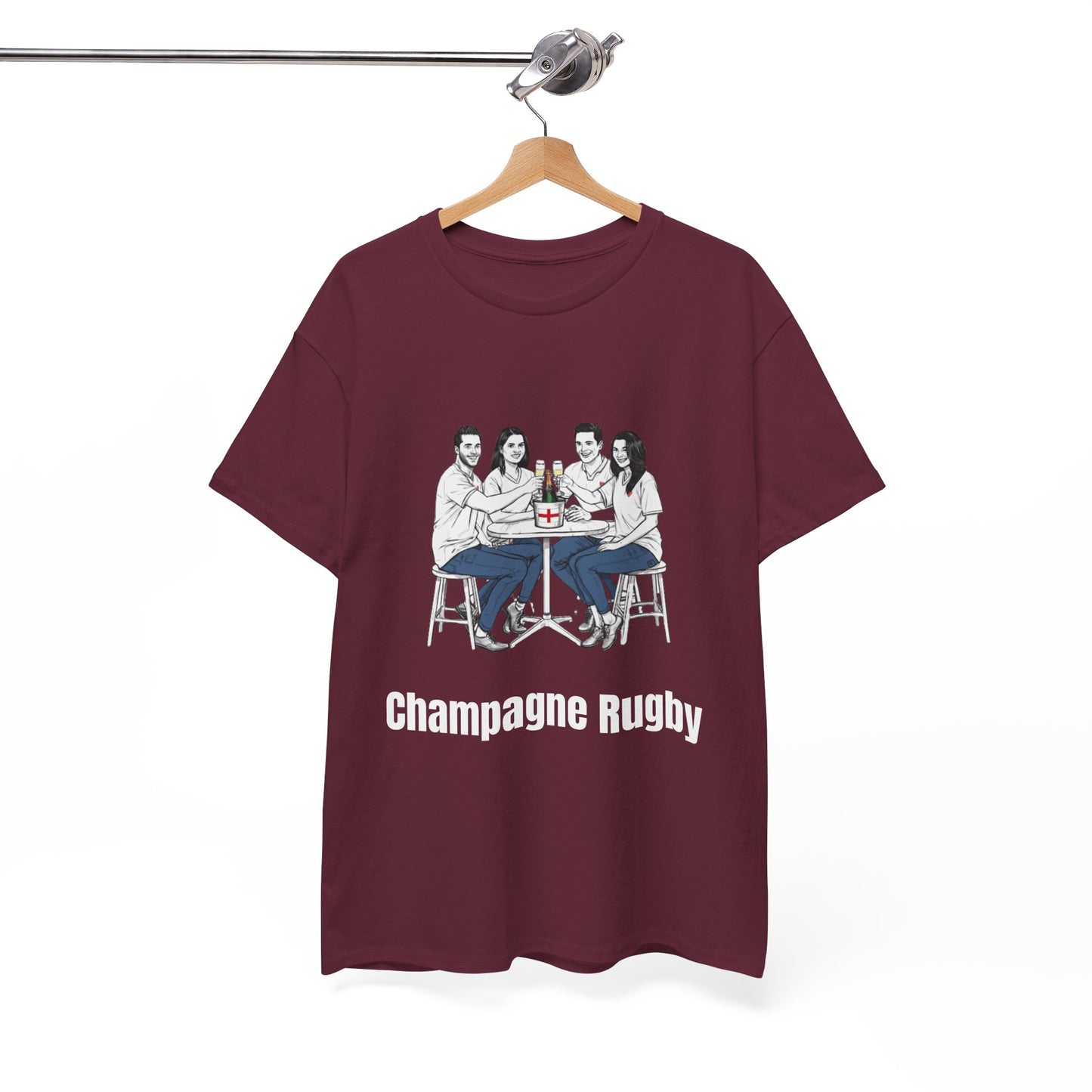 Champagne Rugby T-Shirt - Six Nations English Fan Gift
