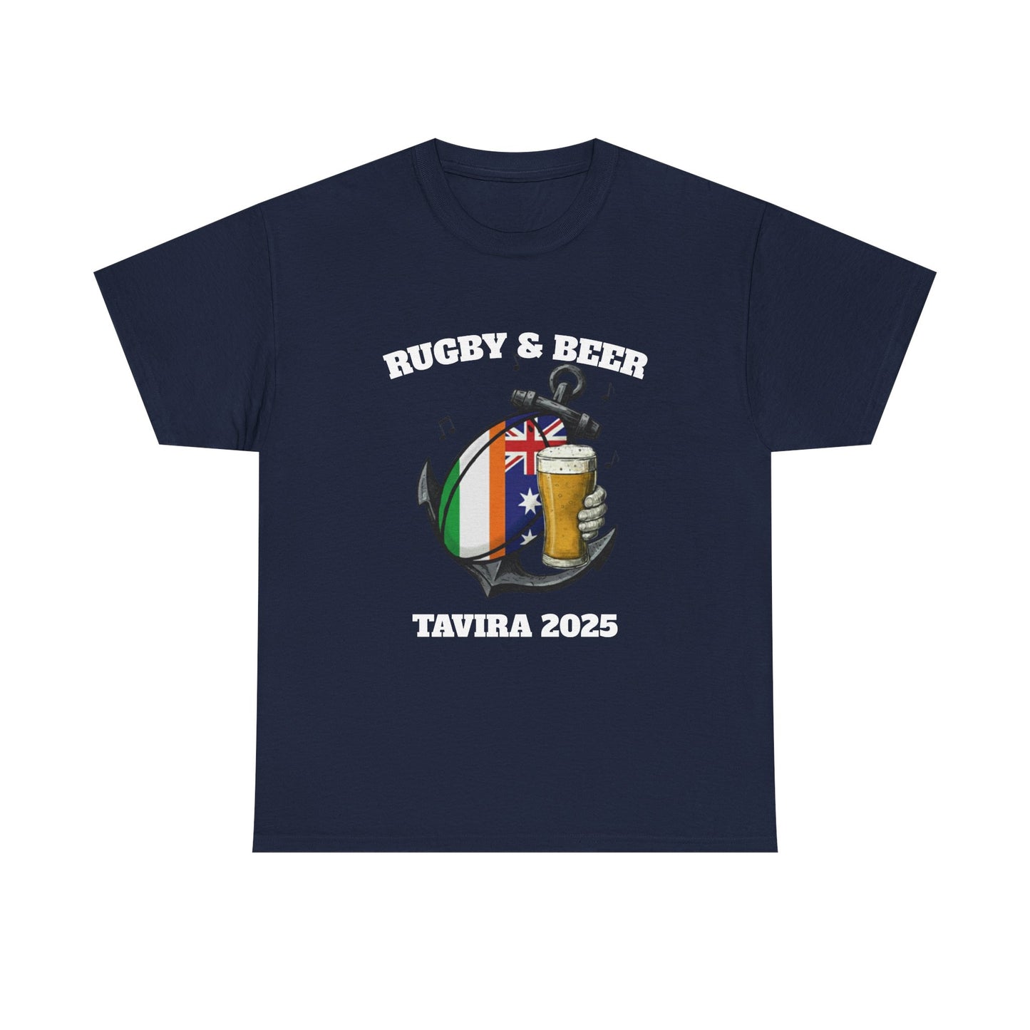 Personalized Rugby & Beer Tee - Your Flag, Your Fun! (Bulk Order Customization Available)
