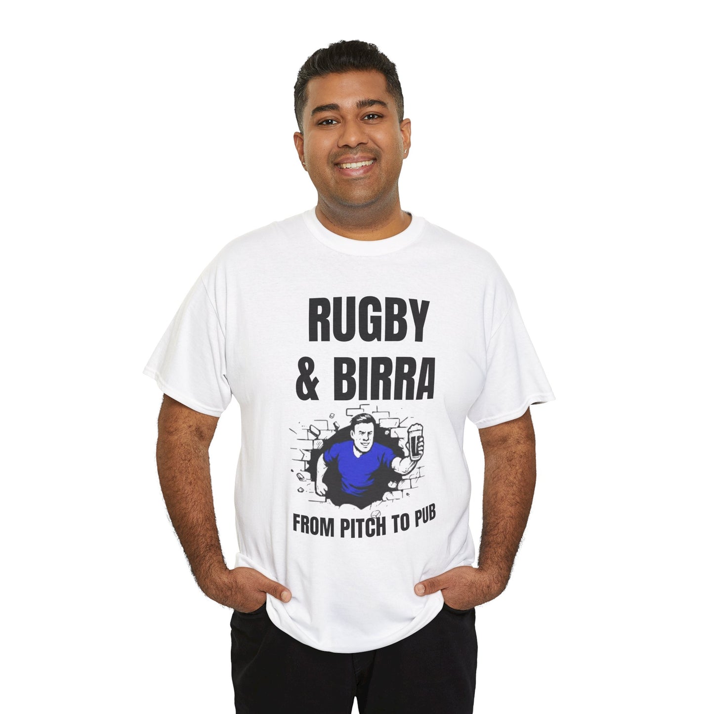 Rugby & Beer T-Shirt – From the Pitch to the Pub | Italian Rugby Fans Tee