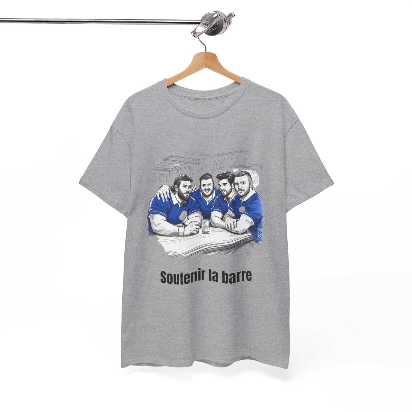 Propping up the Bar – Funny French Rugby T-Shirt for Fans and Gifts
