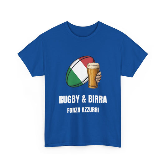Maglietta da Rugby Italiana | Forza Azzurri | "Rugby & Birra"