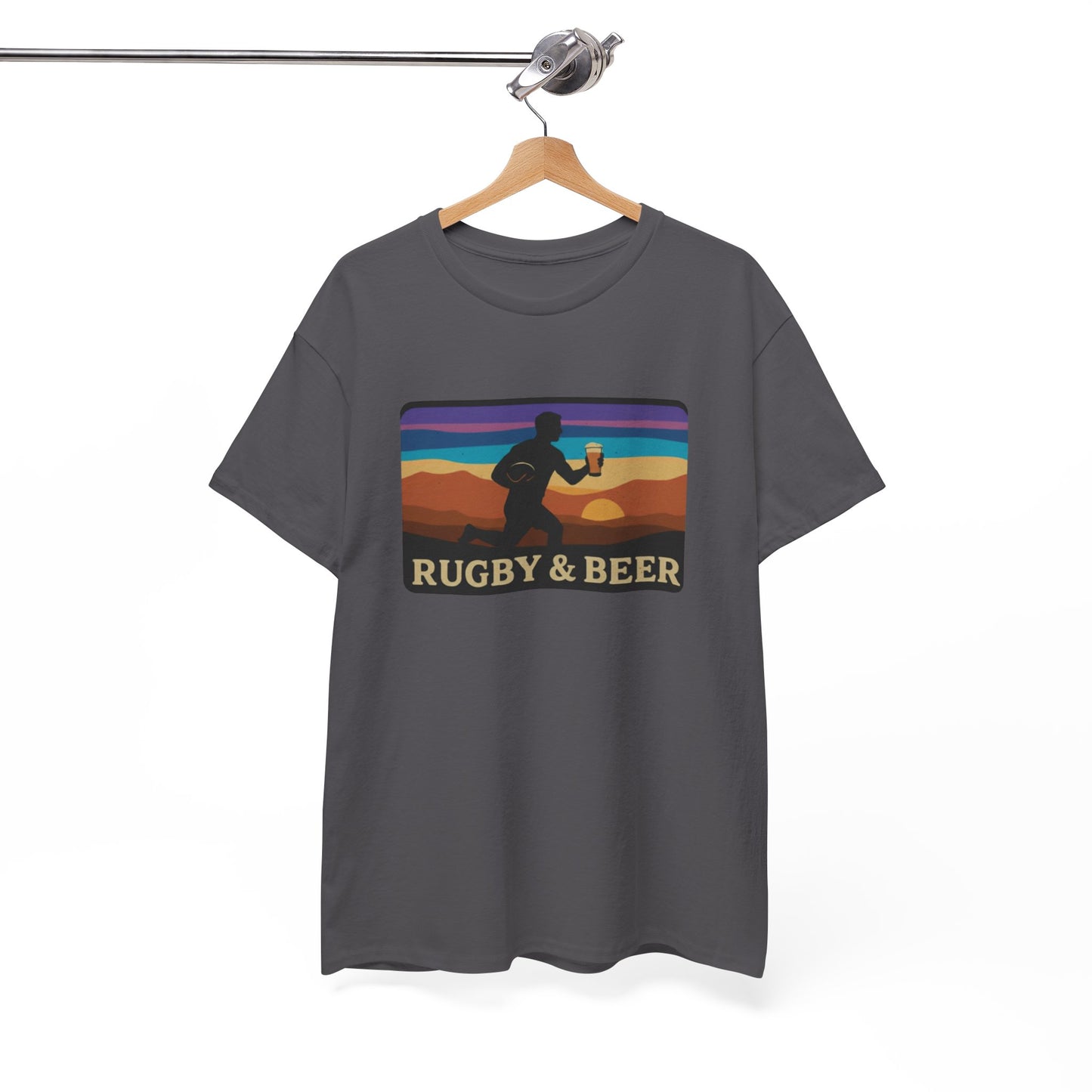 Rugby & Beer Funny T-Shirt | Mens Retro Match Day & Christmas Gift