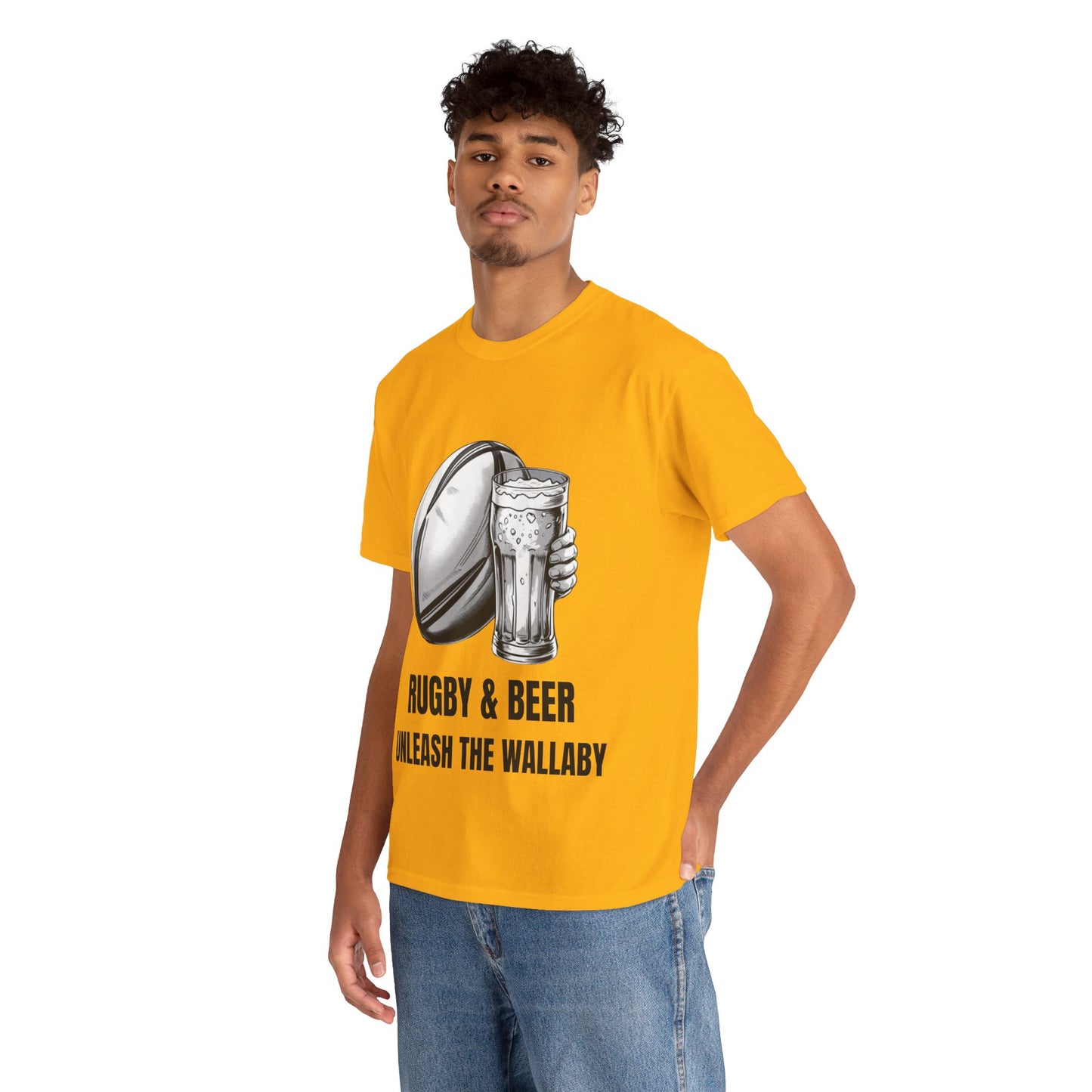 Rugby & Beer ¨Unleash the Wallaby¨ T-Shirt - Australian Rugby Fan Matchday Gift