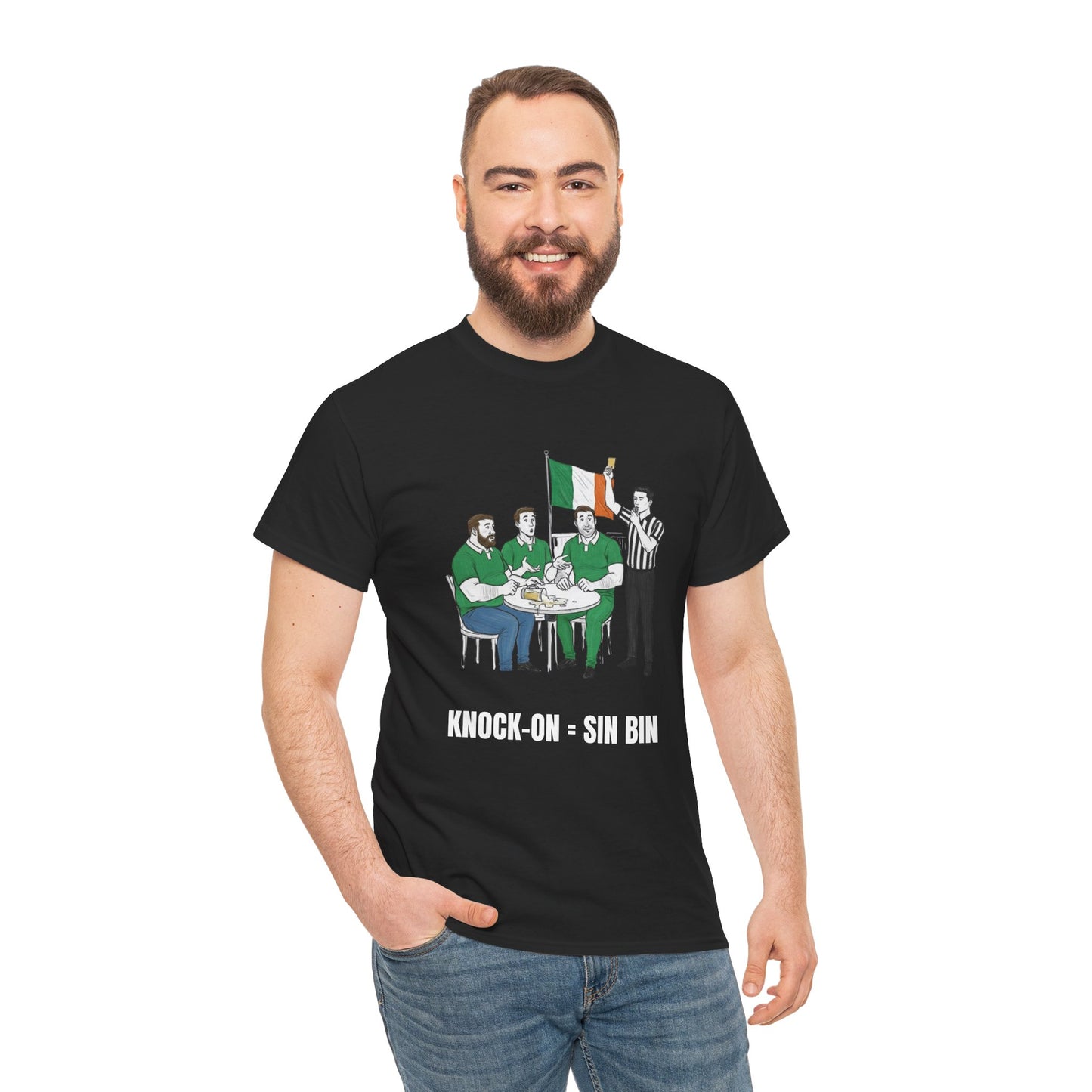 Irish Rugby & Beer T-Shirt – Yellow Card Pint Spill | Funny Rugby Fans Tee