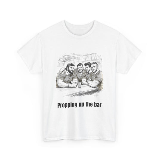 Propping Up The Bar – Funny English Rugby T-Shirt for Fans & Gifts