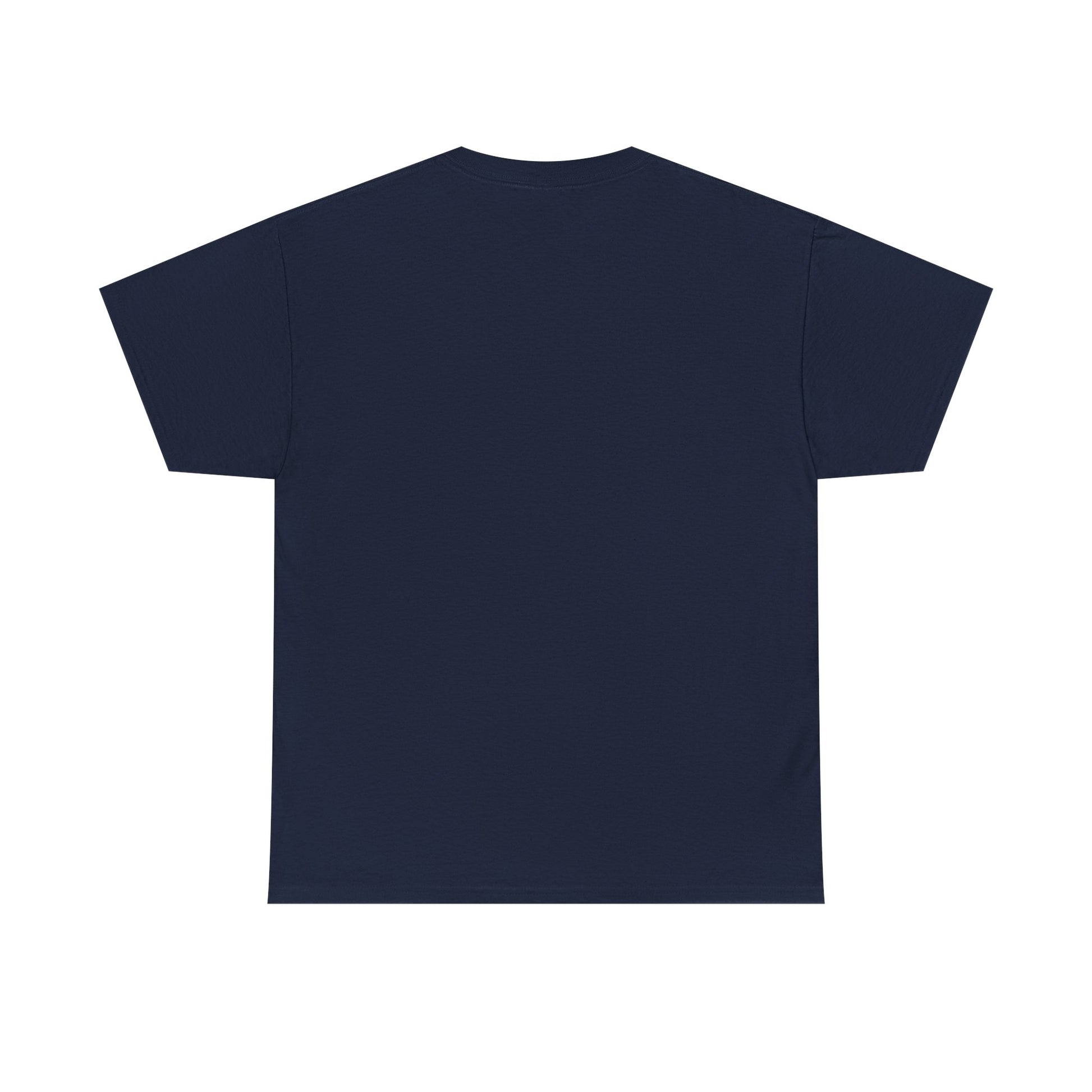 Navy blue t-shirt on a white background