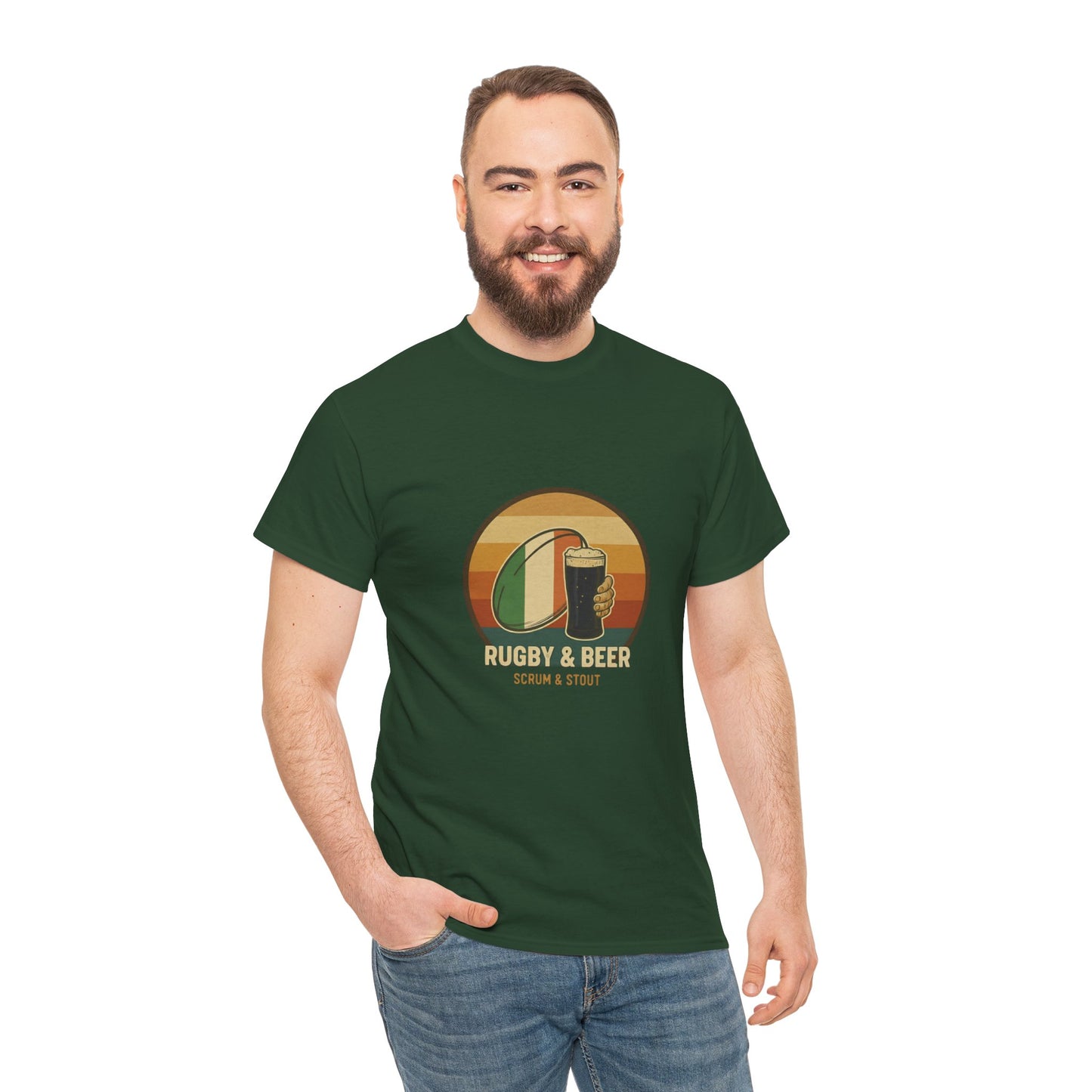 Vintage Irish Rugby T-Shirt | Rugby & Beer “Scrum & Stout” – Funny Irish Rugby Top