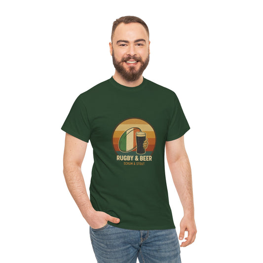 Vintage Irish Rugby T-Shirt | Rugby & Beer “Scrum & Stout” – Funny Irish Rugby Top
