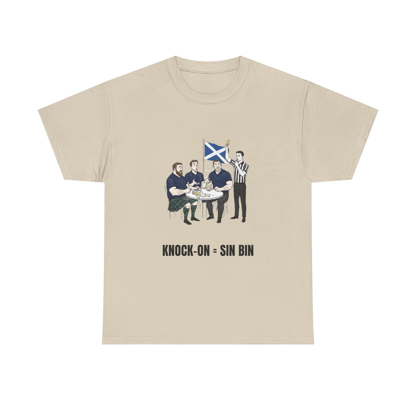 Scottish Rugby & Beer T-Shirt – Yellow Card Pint Spill | Funny Rugby Fans Tee