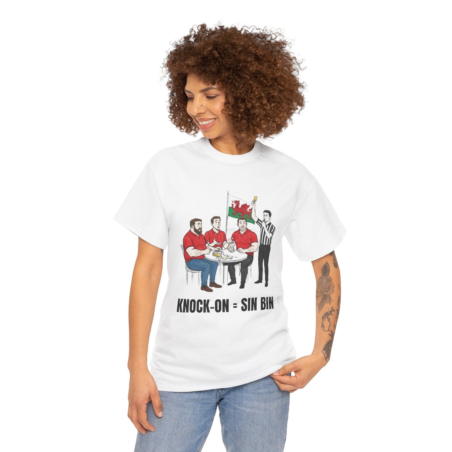 Welsh Rugby & Beer T-Shirt – Yellow Card Pint Spill | Funny Rugby Fans Tee