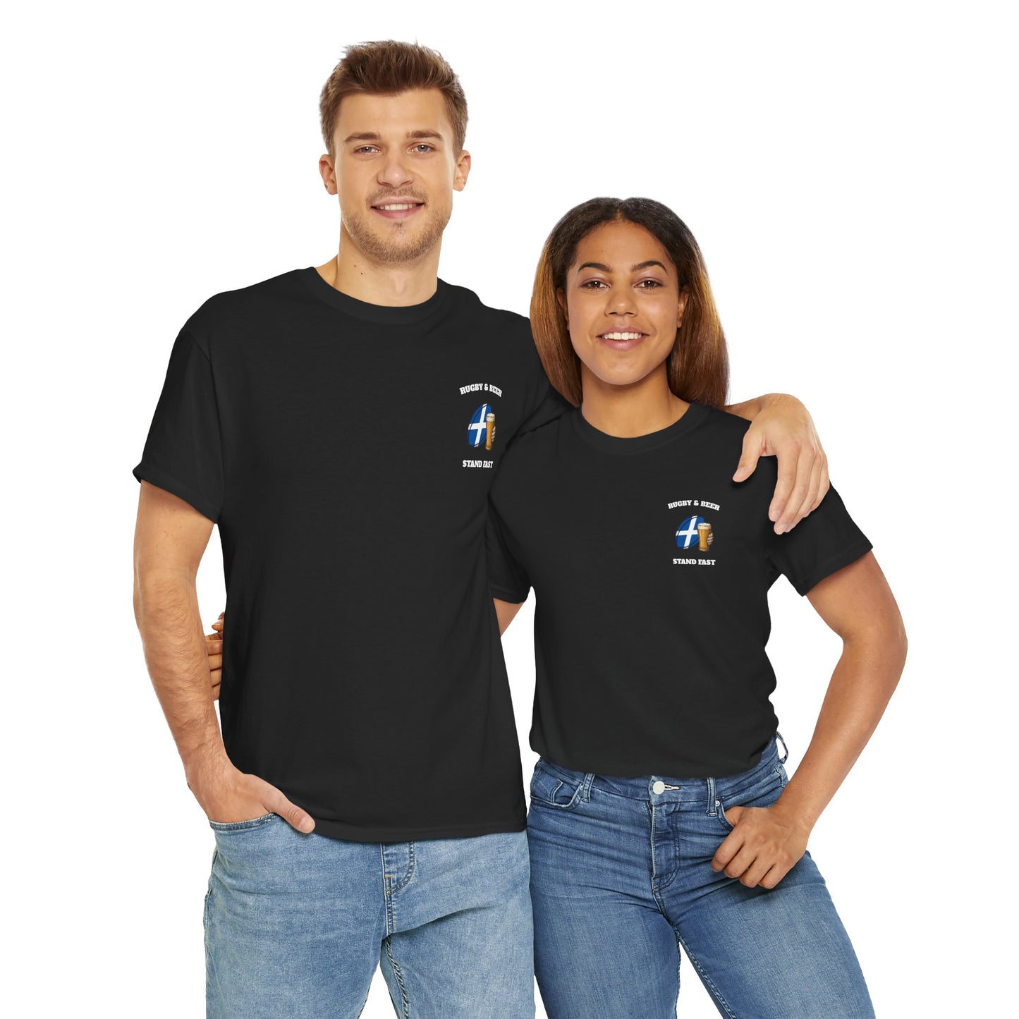 Scotland Rugby & Beer T-Shirt – Stand Fast | Scottish Rugby Fan Shirt