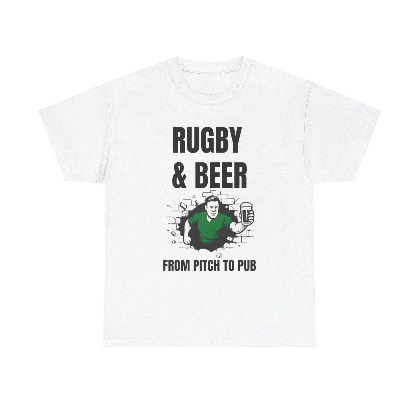 Rugby & Beer T-Shirt – From the Pitch to the Pub | Irish Rugby Fans Tee