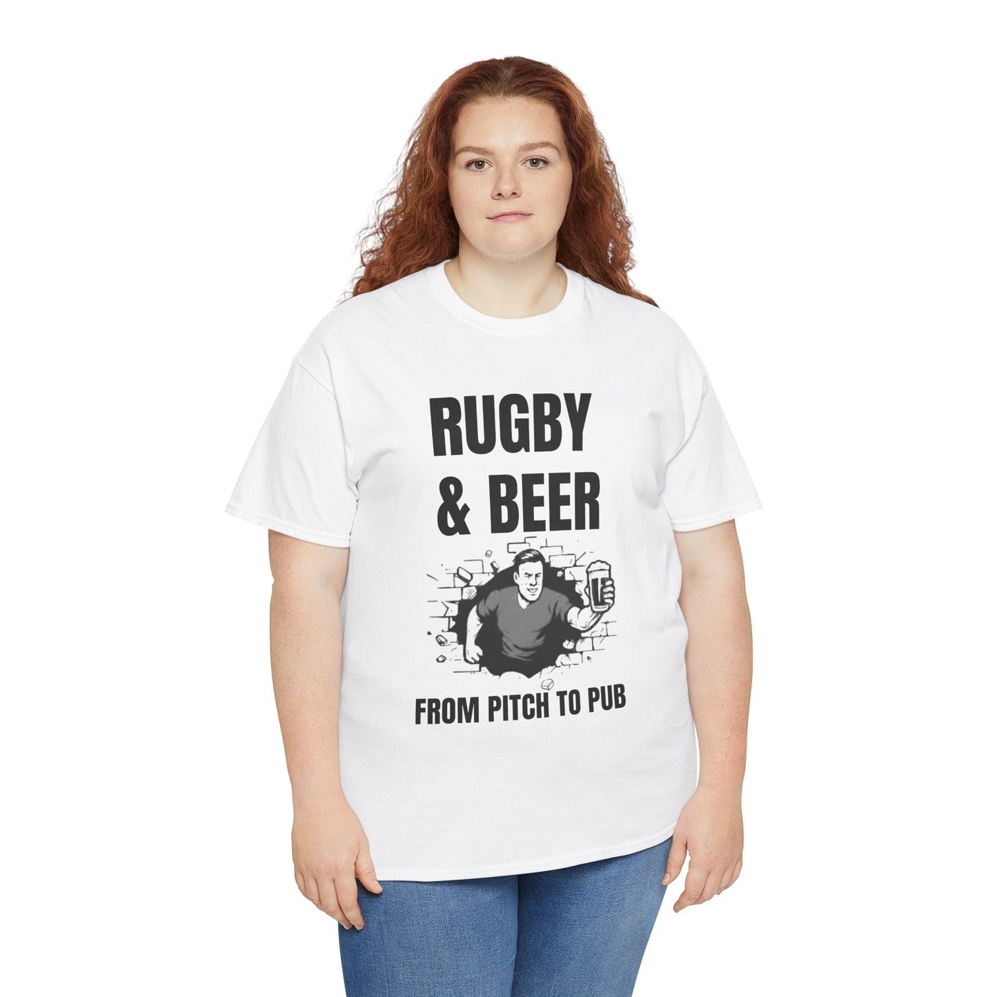 Rugby & Beer T-Shirt – From the Pitch to the Pub | English Rugby Fans Tee
