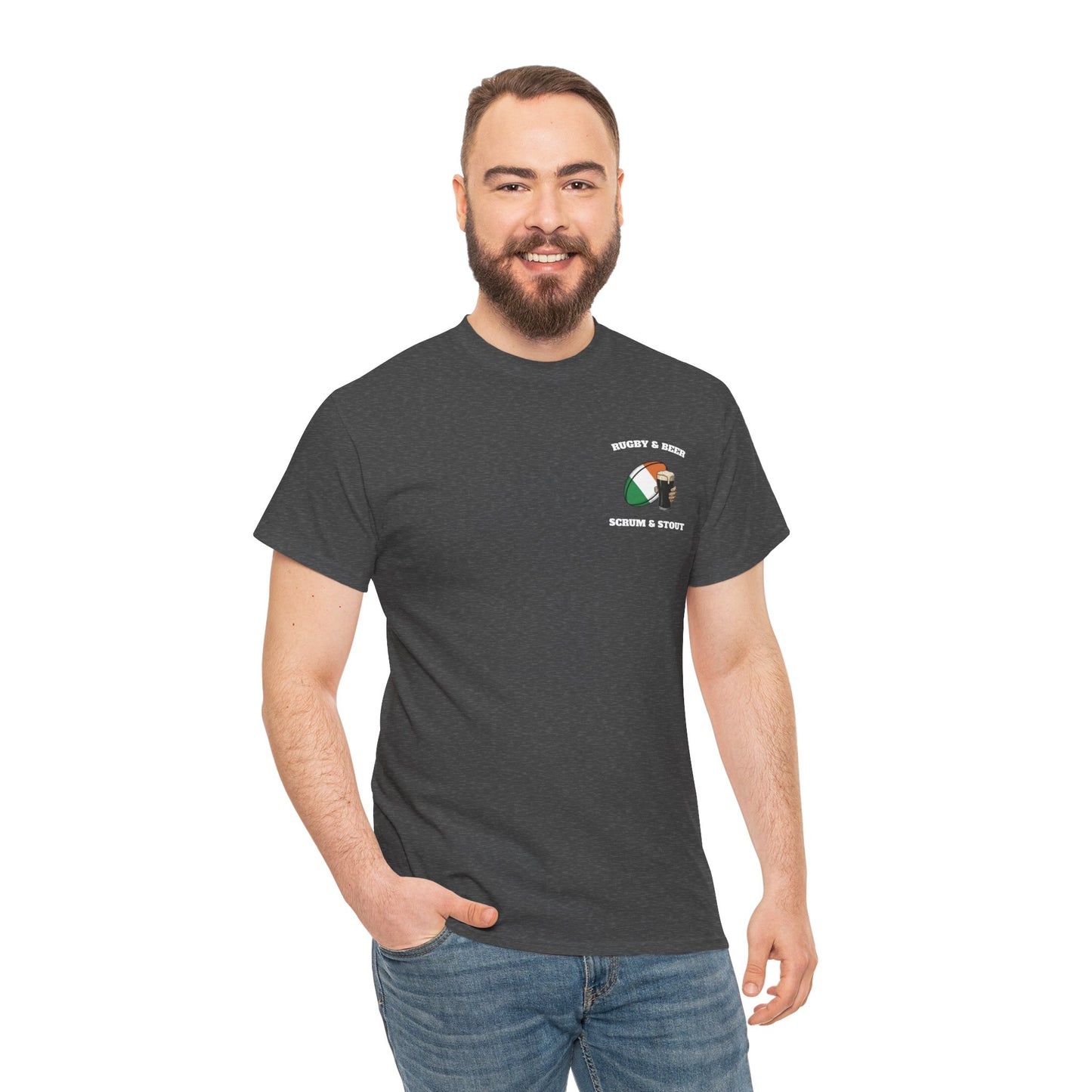 Ireland Rugby & Beer T-Shirt – Scrum & Stout | Irish Rugby Fan Shirt