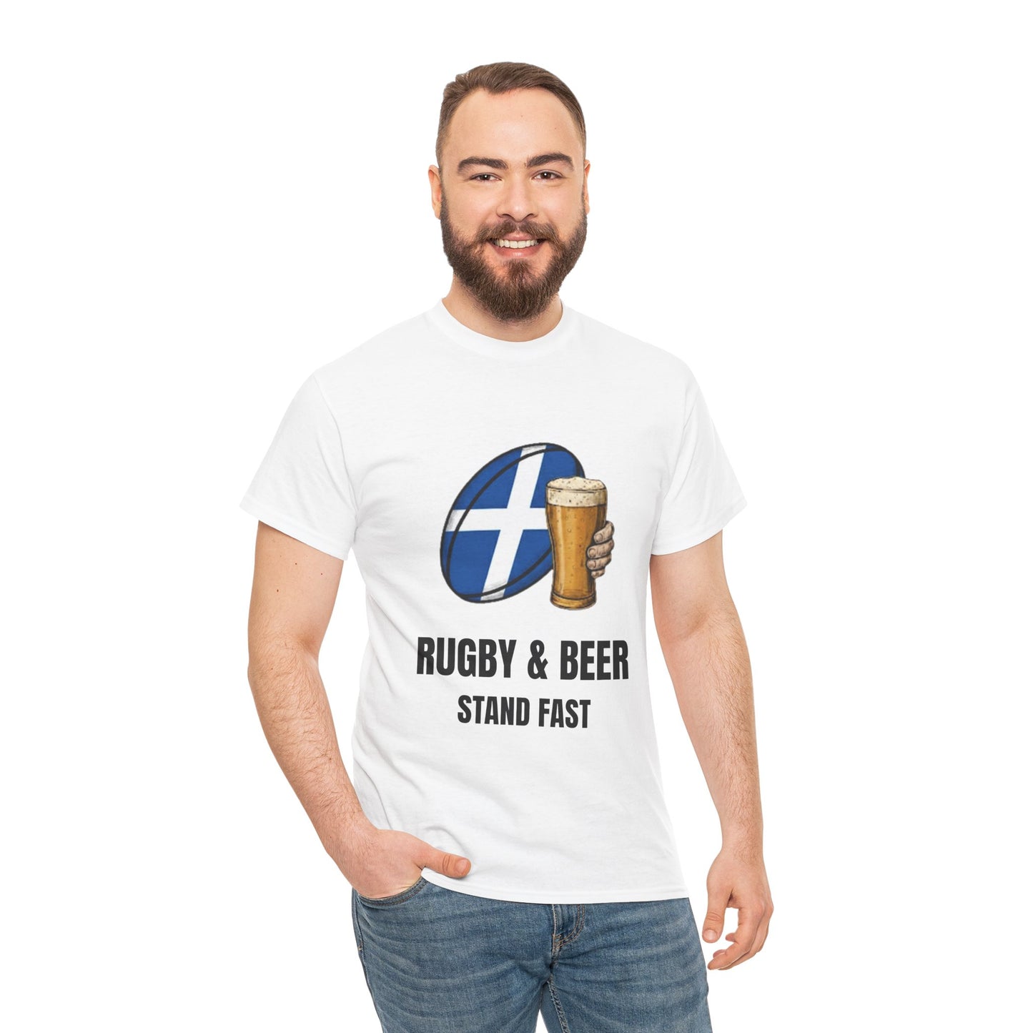 Rugby & Beer “Stand Fast” T-Shirt – Scotland Rugby Fan Matchday Gift