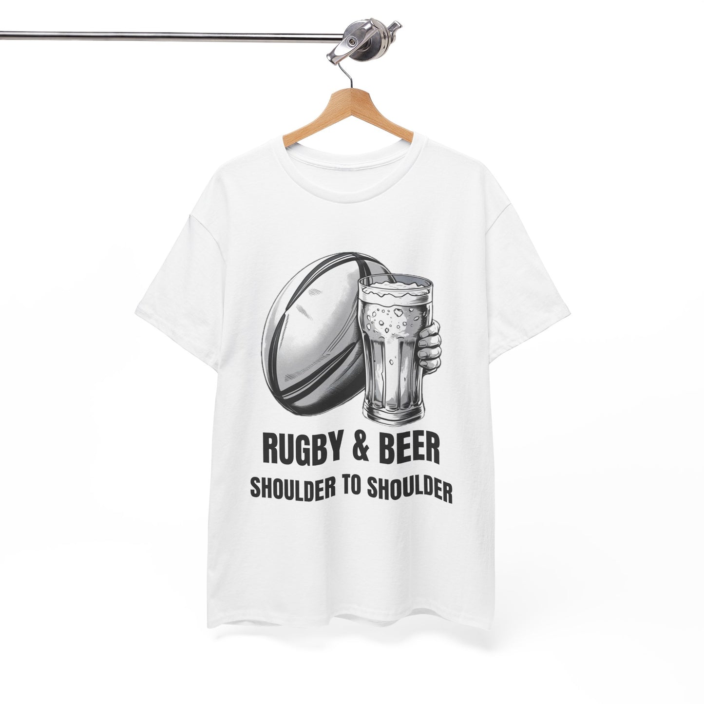Rugby & Beer “Shoulder to Shoulder” T-Shirt – Irish Rugby Fan Matchday Gift