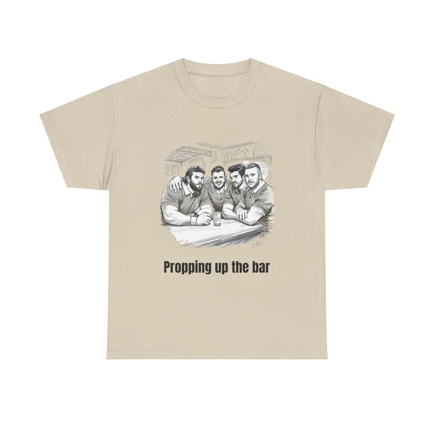 Propping Up The Bar – Funny English Rugby T-Shirt for Fans & Gifts