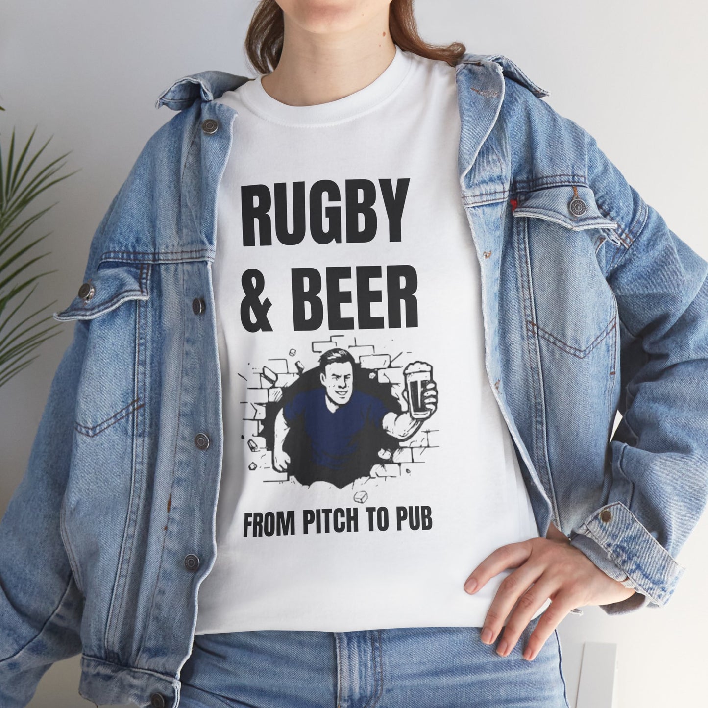 Rugby & Beer T-Shirt – From the Pitch to the Pub | Scottish Rugby Fans Tee