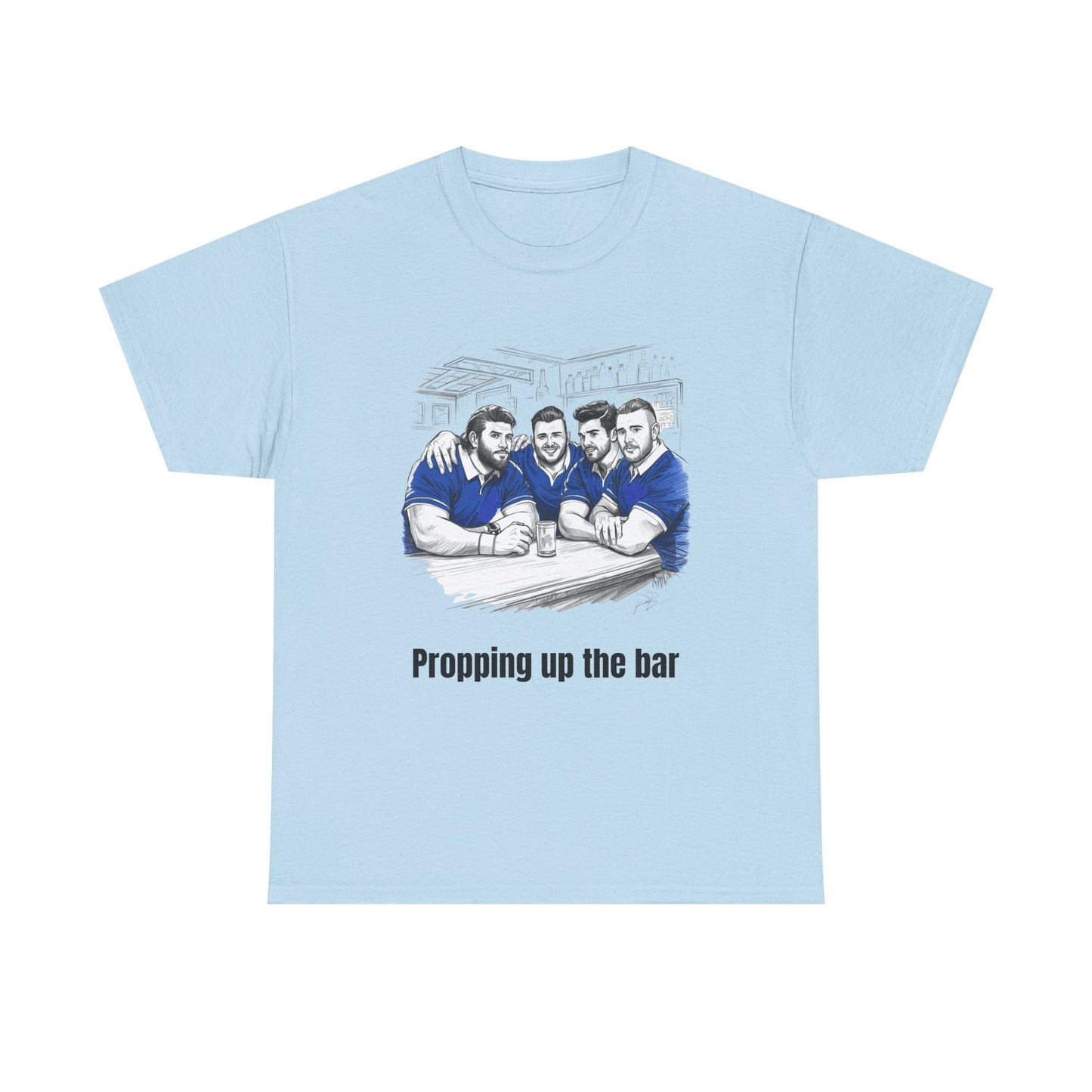 Propping Up The Bar – Funny Scottish Rugby T-Shirt for Fans & Gifts