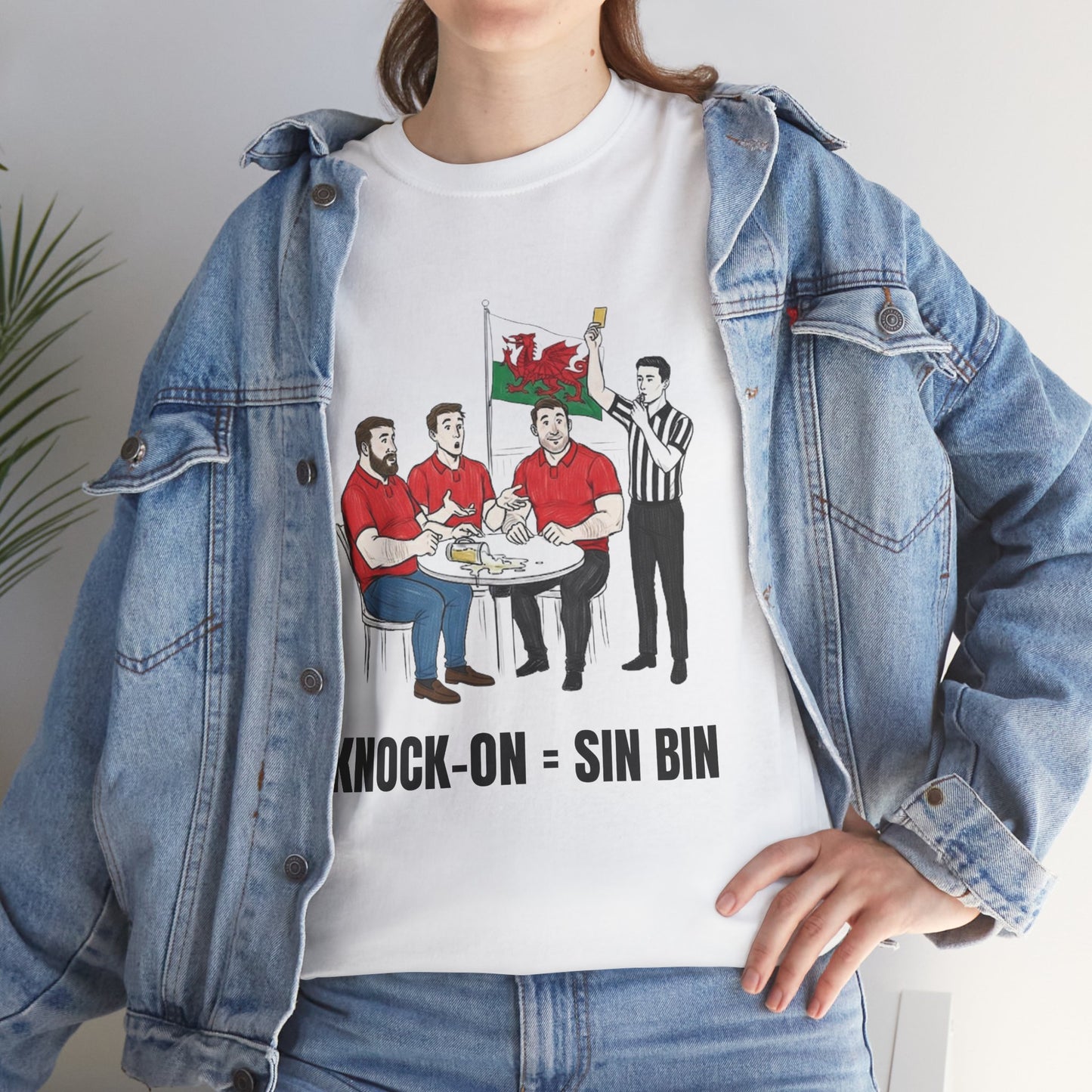 Welsh Rugby & Beer T-Shirt – Yellow Card Pint Spill | Funny Rugby Fans Tee