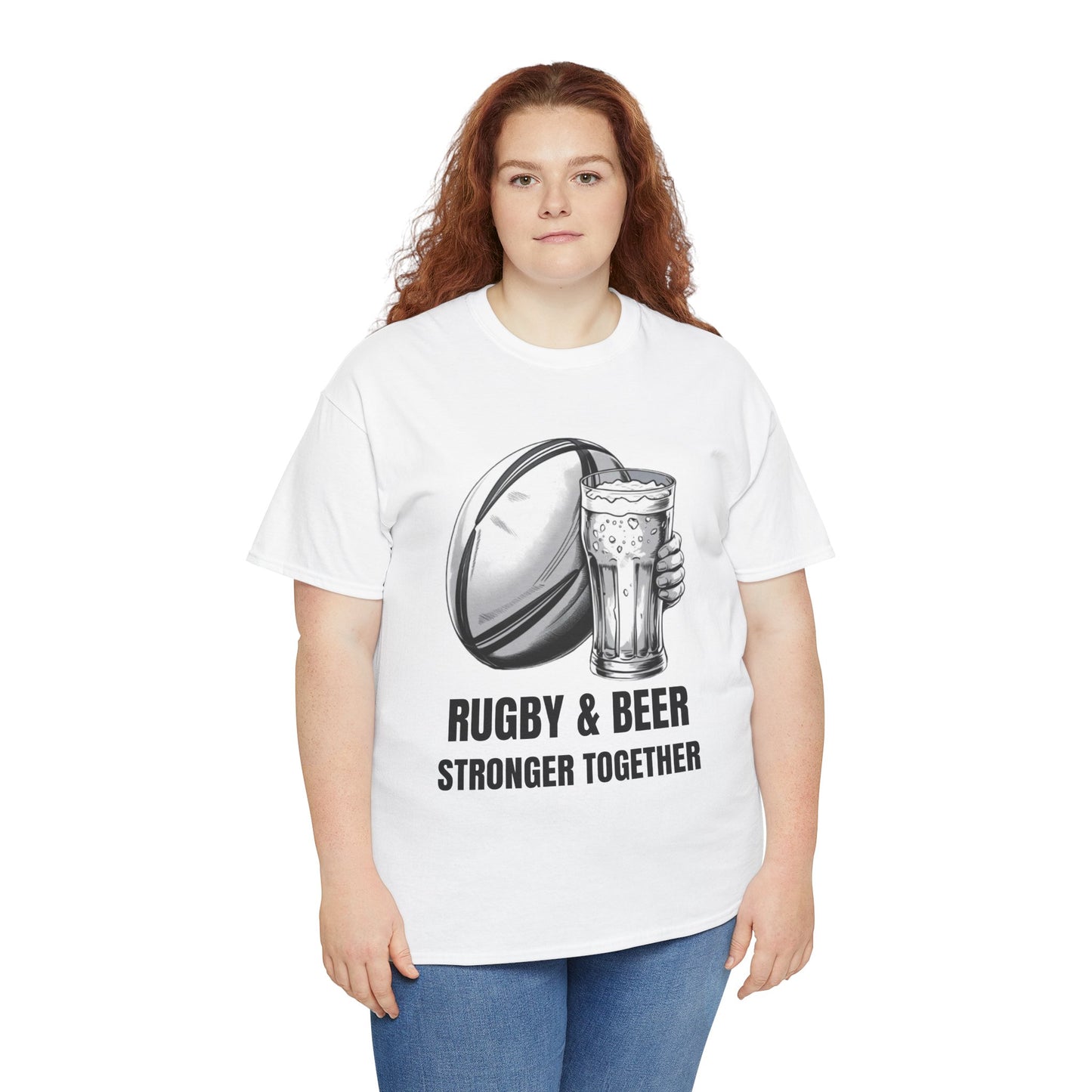 Rugby & Beer ¨Stronger together¨ T-Shirt - South African Rugby Fan Matchday Gift