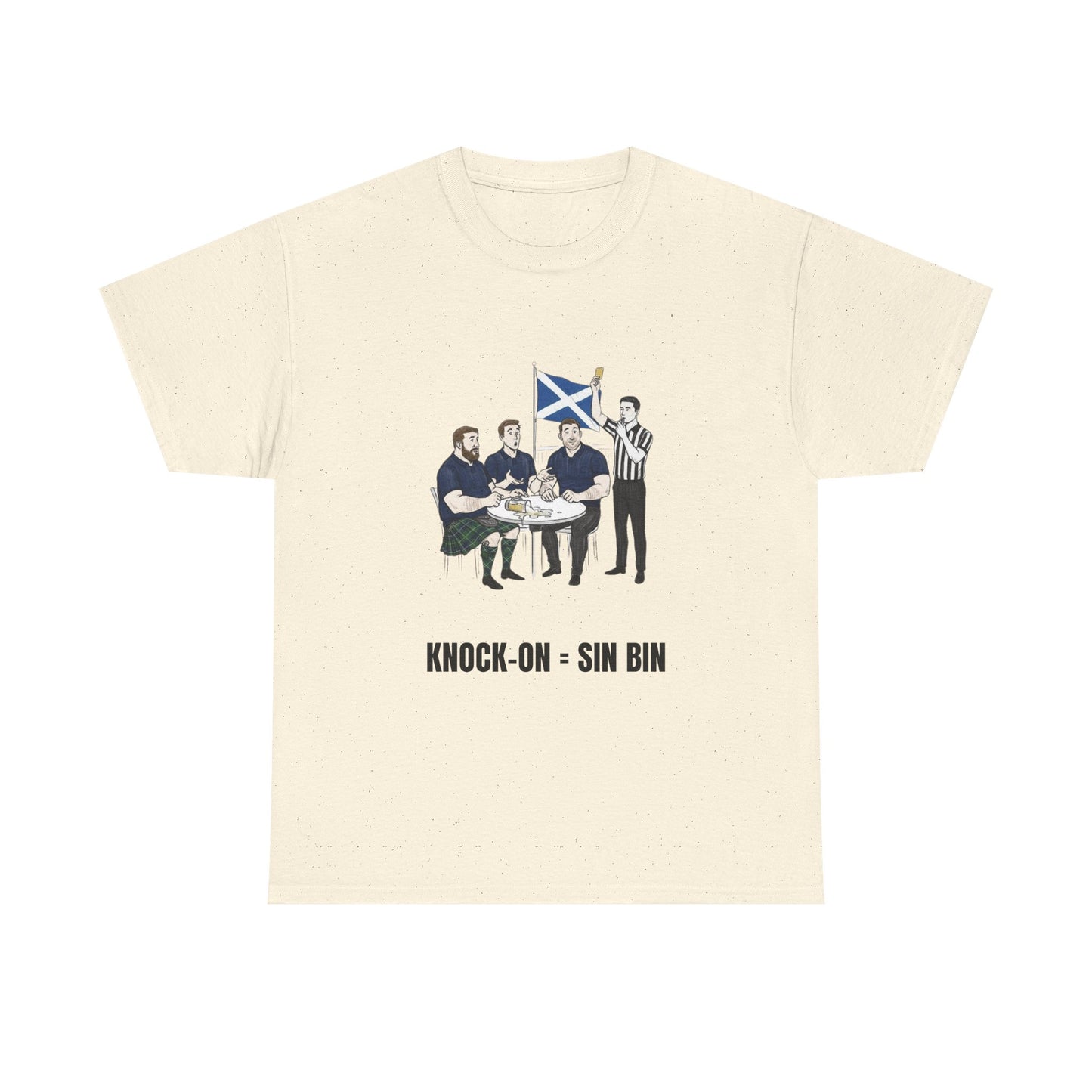 Scottish Rugby & Beer T-Shirt – Yellow Card Pint Spill | Funny Rugby Fans Tee