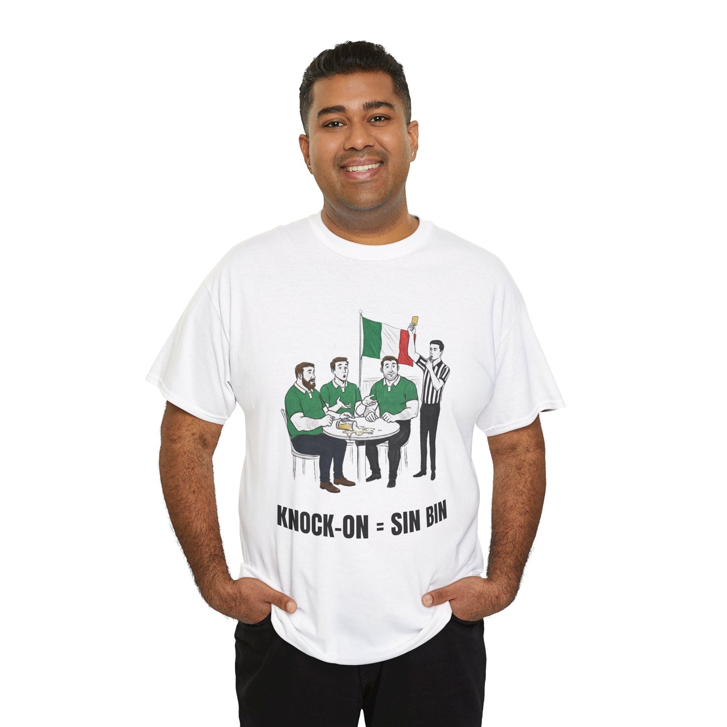 Irish Rugby & Beer T-Shirt – Yellow Card Pint Spill | Funny Rugby Fans Tee