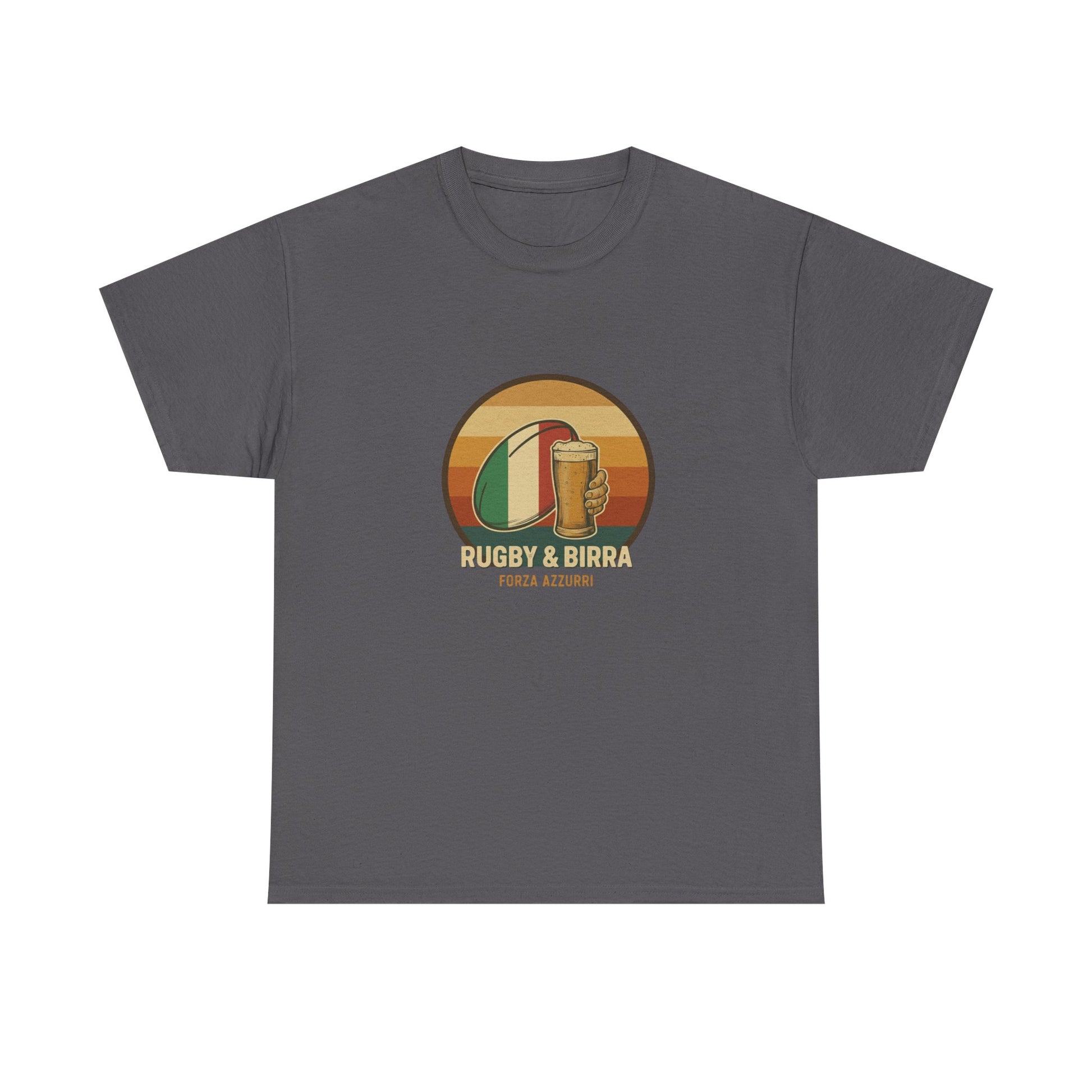 Vintage Italian Rugby T-Shirt | Rugby & Birra “Forza Azzurri” – Funny Italy Rugby Tee - Rugby & Beer