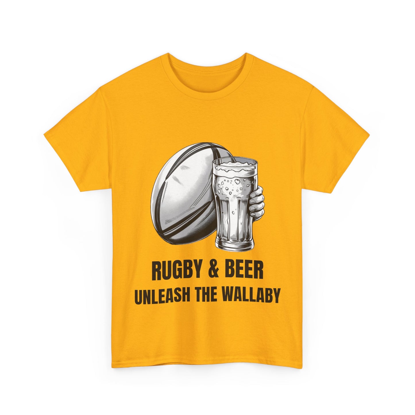Rugby & Beer ¨Unleash the Wallaby¨ T-Shirt - Australian Rugby Fan Matchday Gift