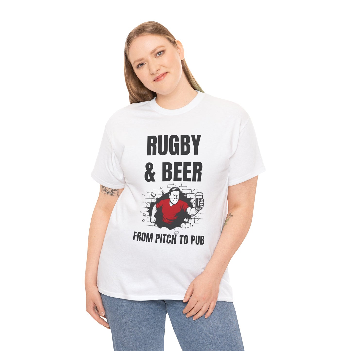 Rugby & Beer T-Shirt – From the Pitch to the Pub | Welsh Rugby Fans Tee