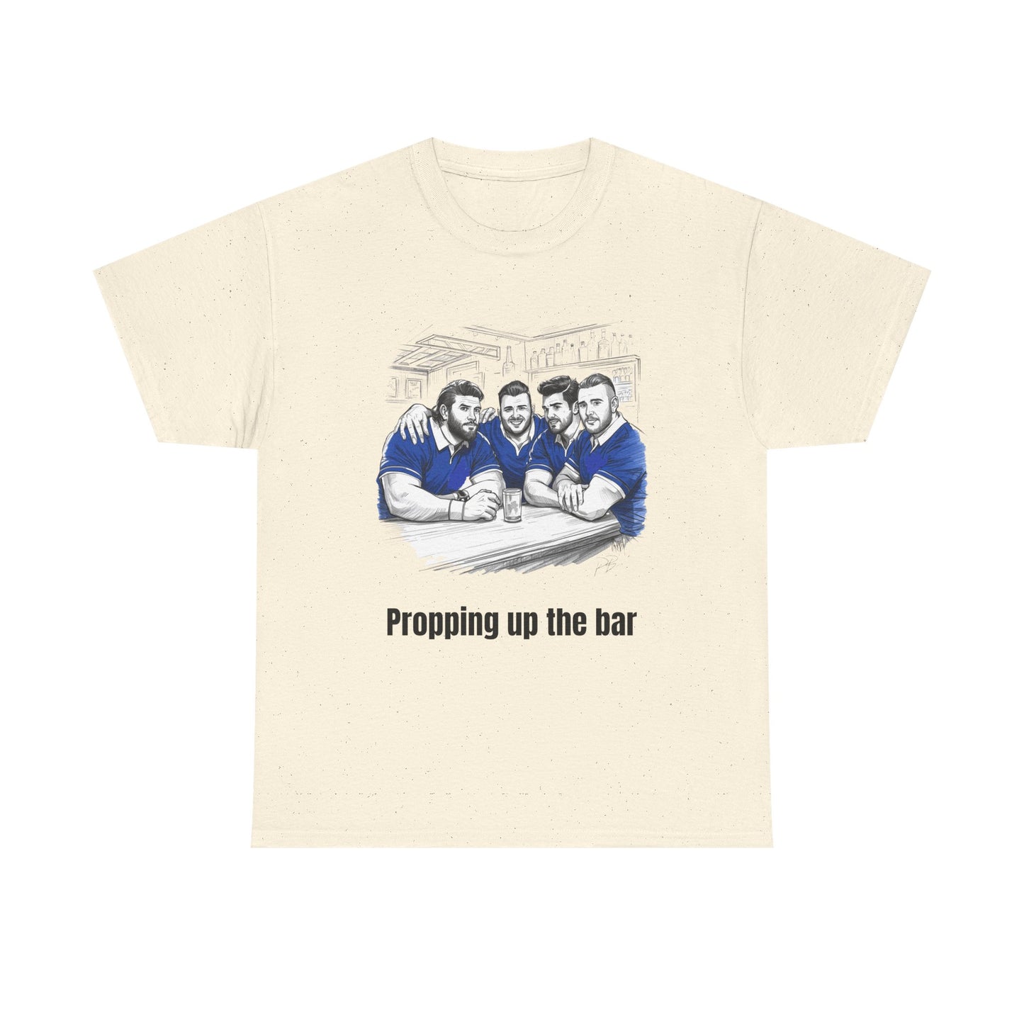 Propping Up The Bar – Funny Scottish Rugby T-Shirt for Fans & Gifts