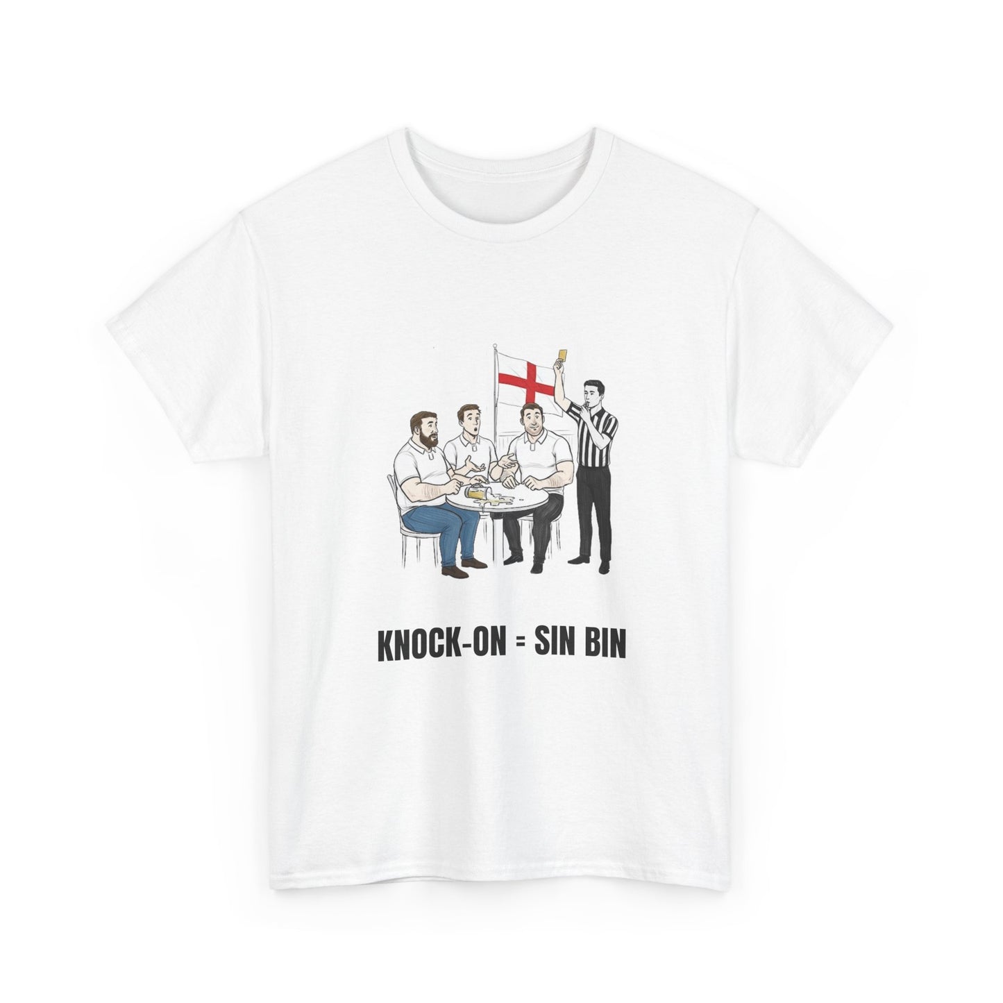 T-shirt rugby anglais et bière – Carton jaune renversé | T-shirt humoristique pour supporters de rugby