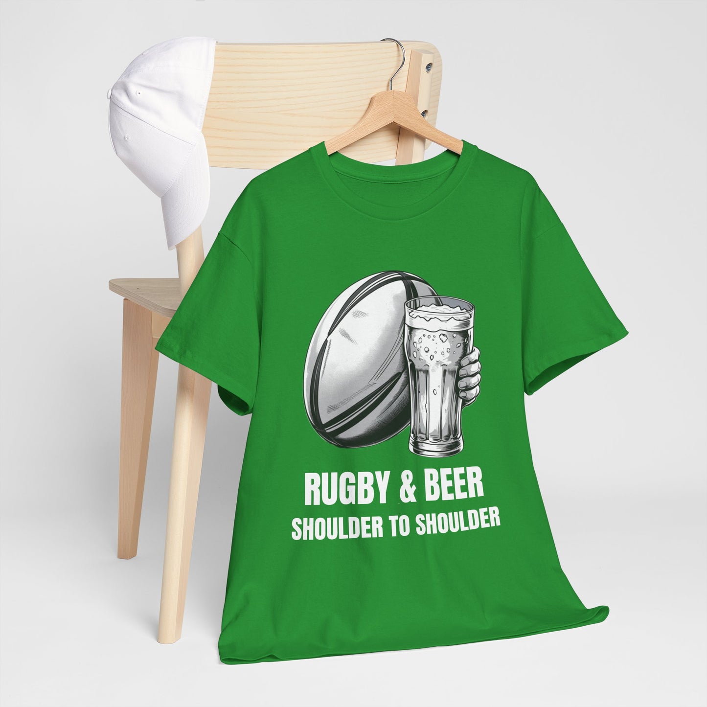 Rugby & Beer “Shoulder to Shoulder” T-Shirt – Irish Rugby Fan Matchday Gift