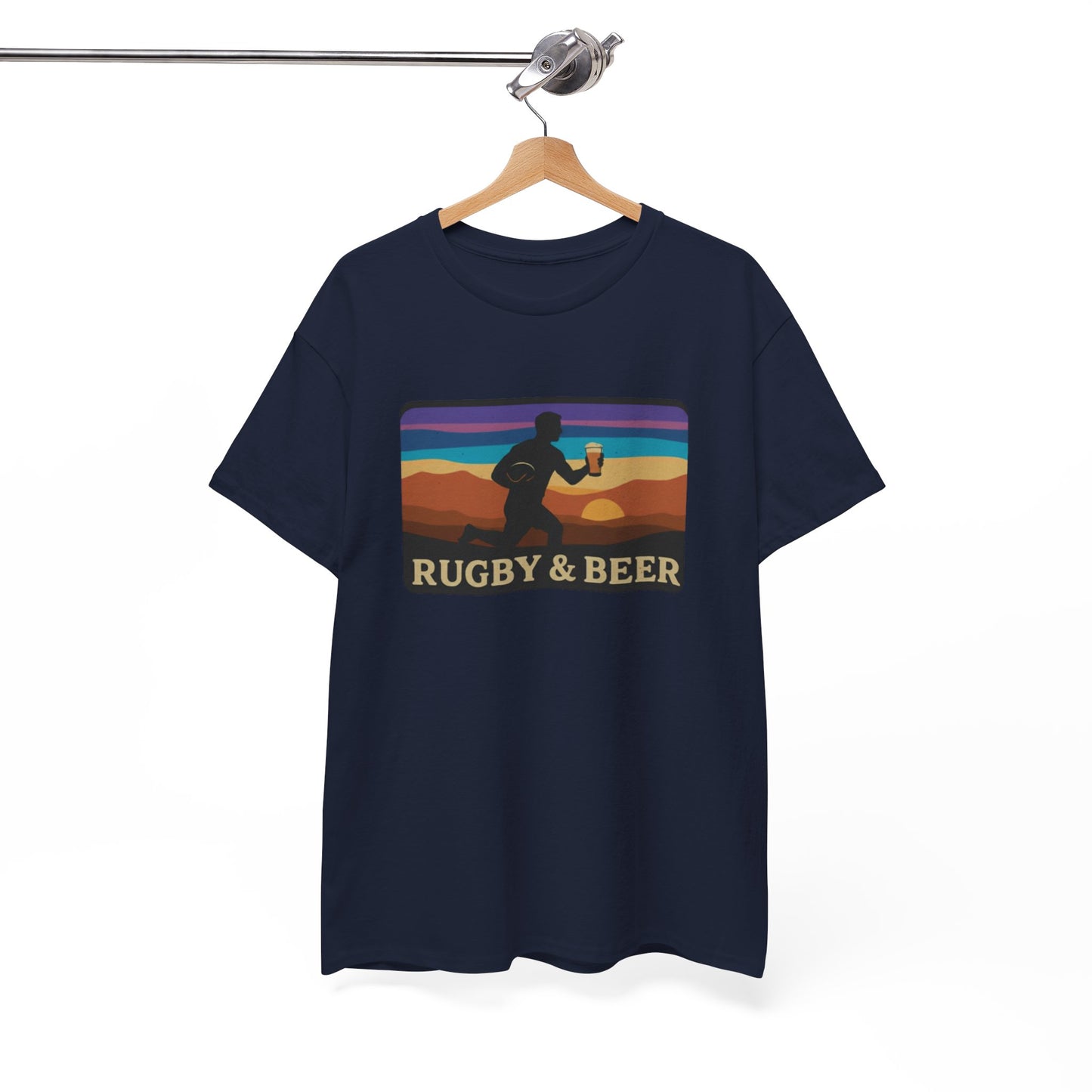 Rugby & Beer Funny T-Shirt | Mens Retro Match Day & Christmas Gift