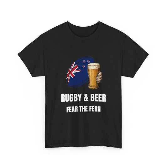 New Zealand Rugby & Beer T-Shirt - Fear the Fern Fan Tee | Match Day Apparel