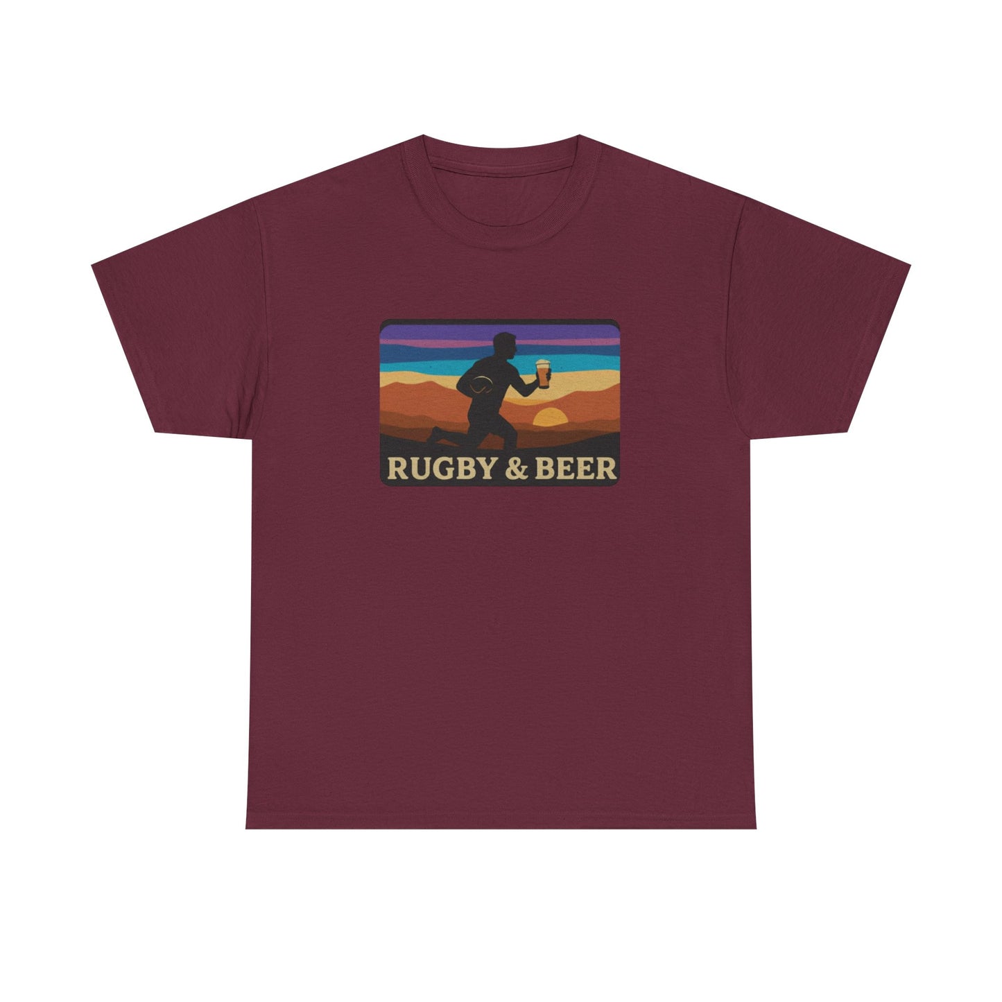Rugby & Beer Funny T-Shirt | Mens Retro Match Day & Christmas Gift