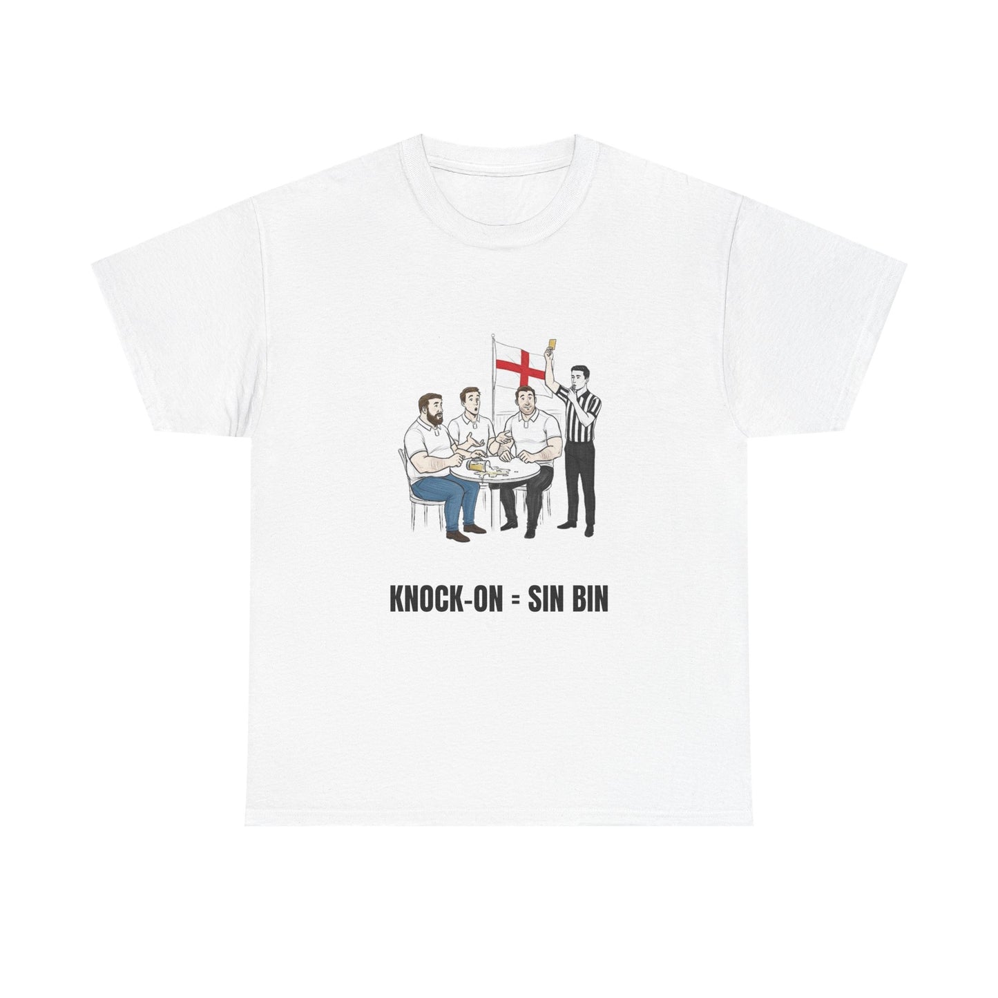 T-shirt rugby anglais et bière – Carton jaune renversé | T-shirt humoristique pour supporters de rugby