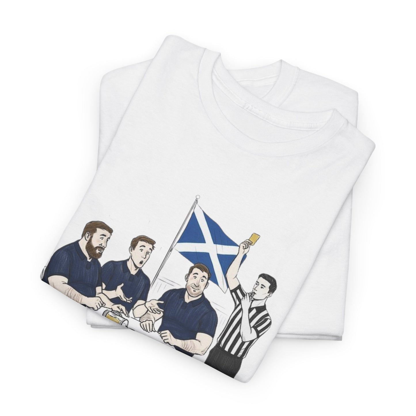 Scottish Rugby & Beer T-Shirt – Yellow Card Pint Spill | Funny Rugby Fans Tee