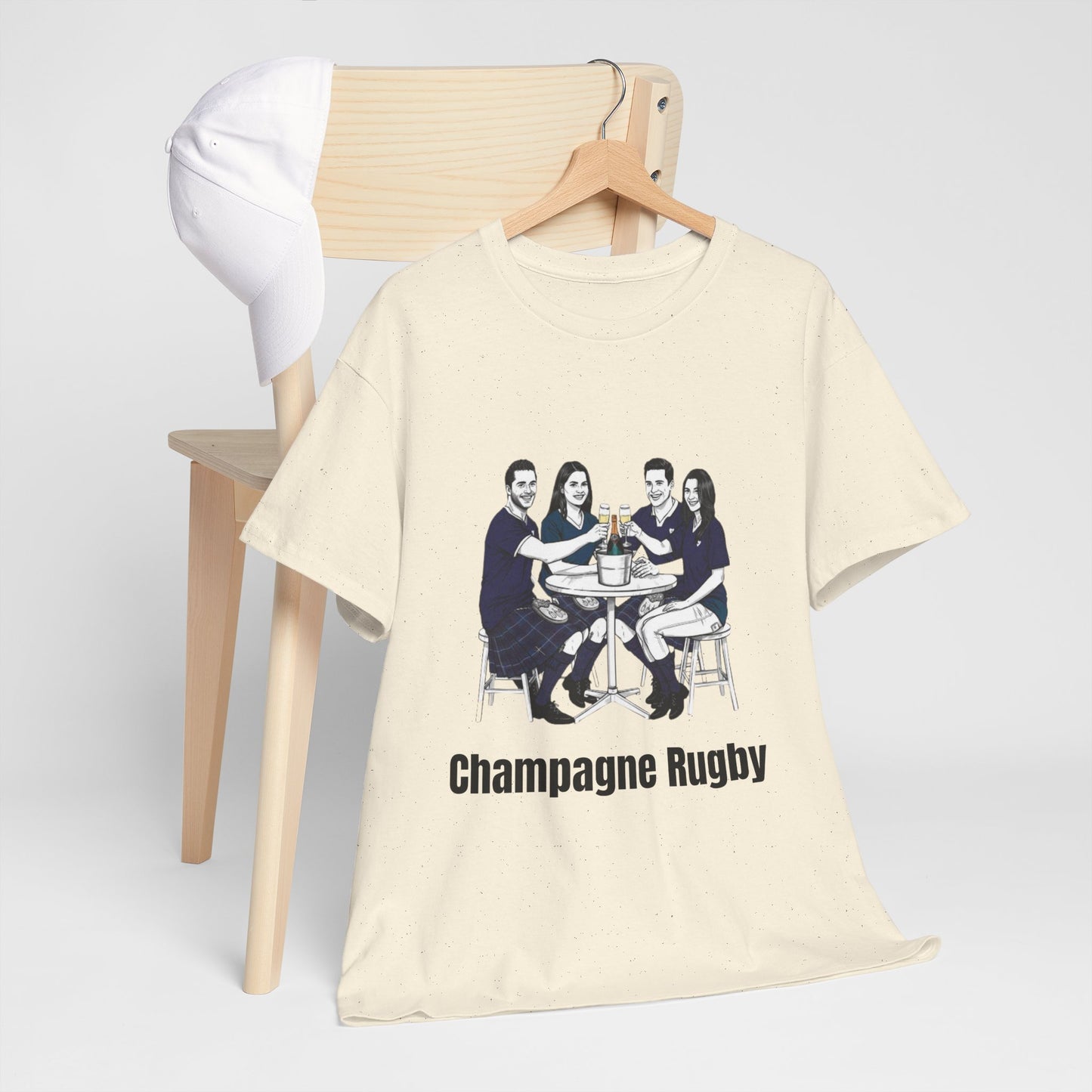 Champagne Rugby T-Shirt – Six Nations Scotland Fan Gift