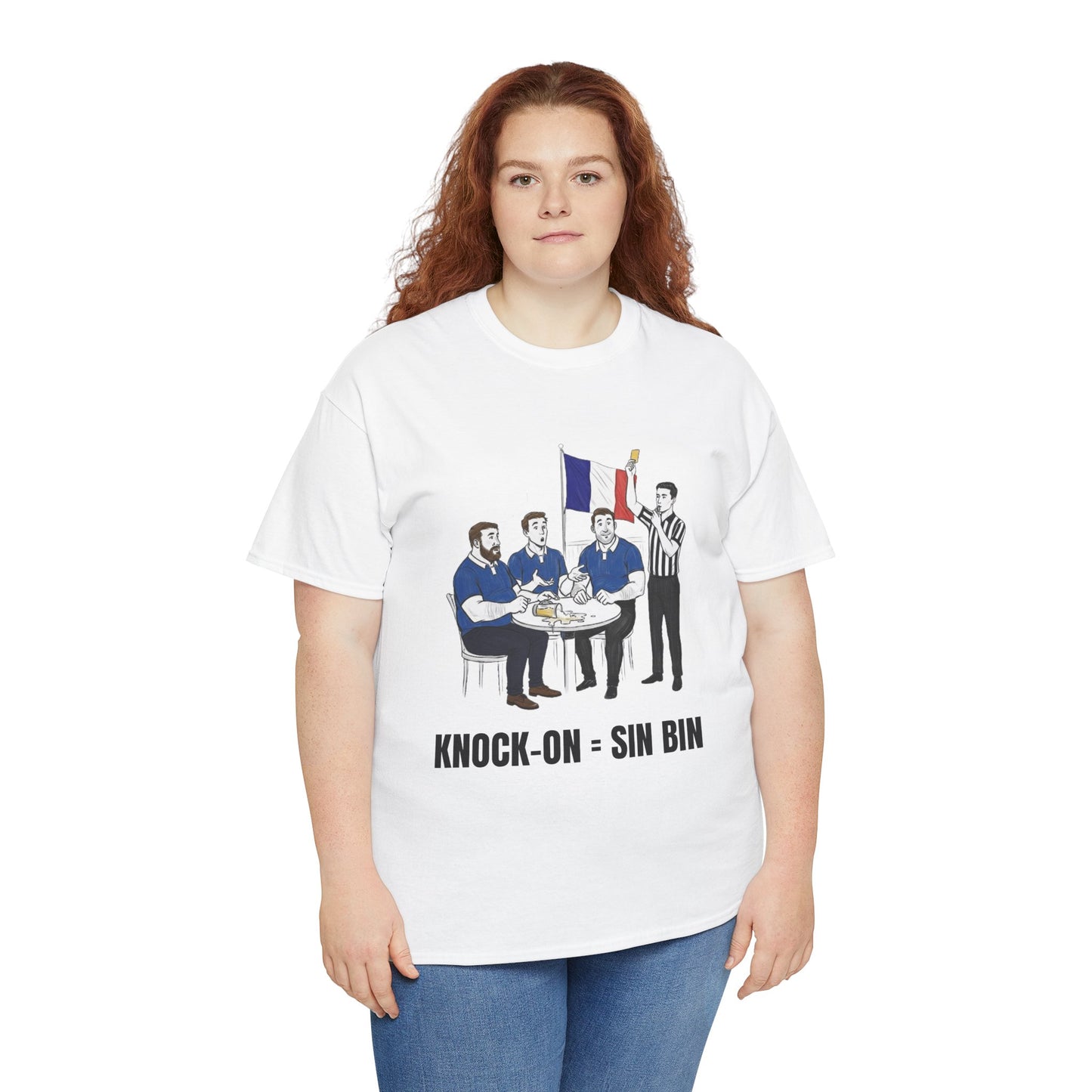 French Rugby & Beer T-Shirt – Yellow Card Pint Spill | Funny Rugby Fans Tee