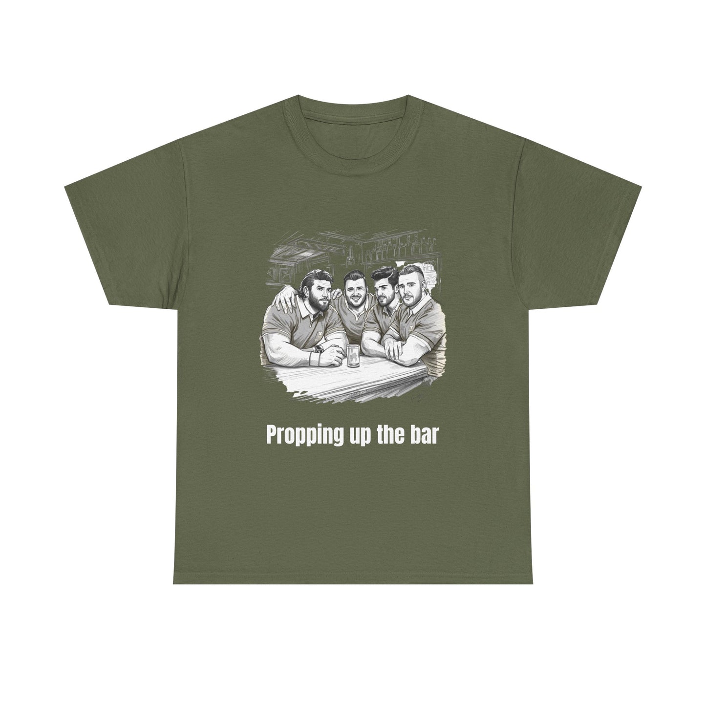 Propping Up The Bar – Funny English Rugby T-Shirt for Fans & Gifts